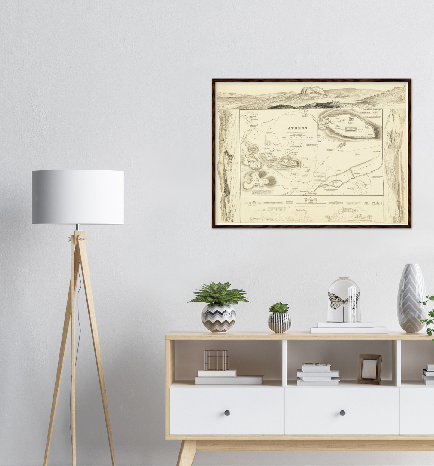 Historischer Stadtplan Athen um 1832
