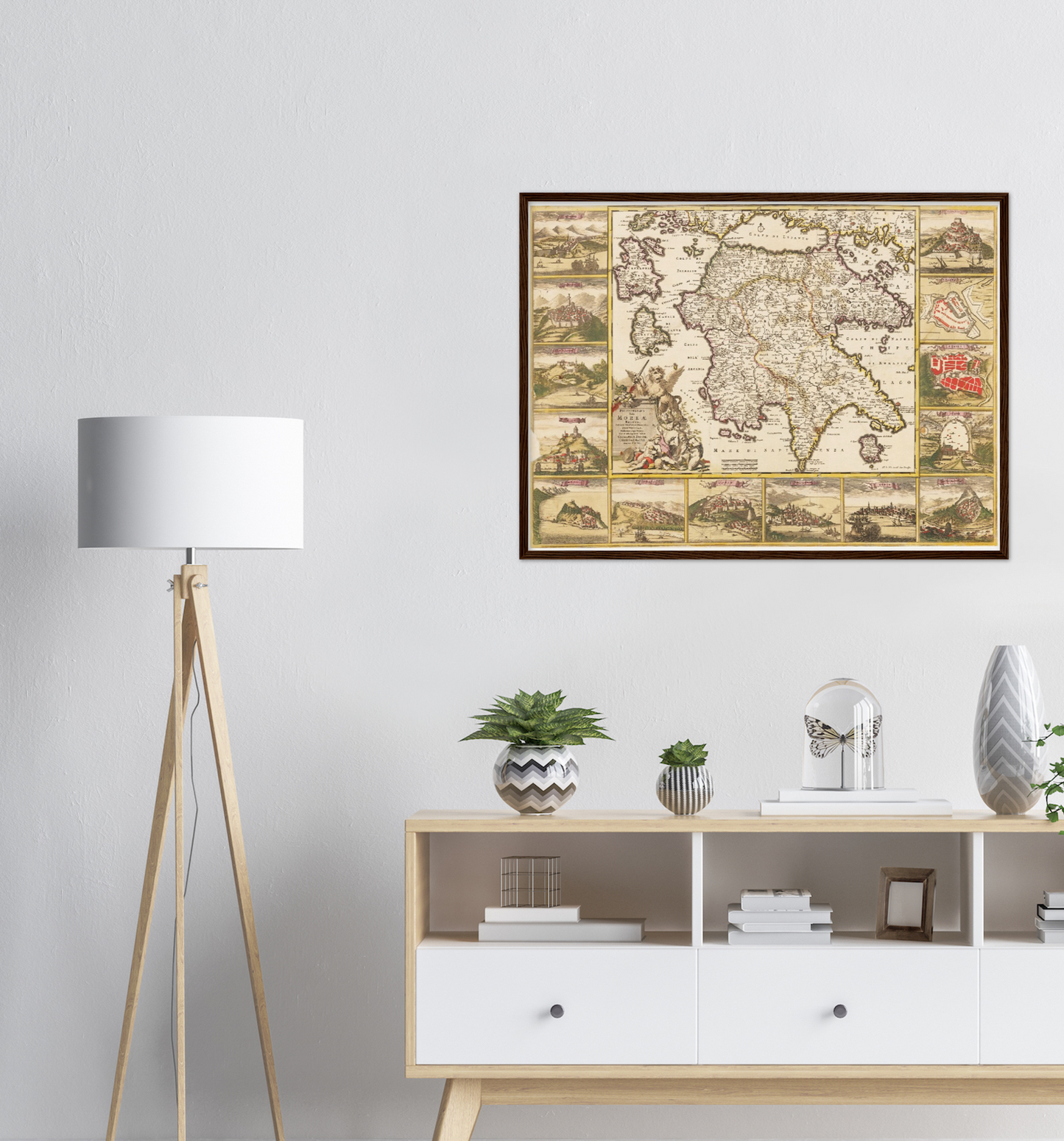 Historische Landkarte Peloponnes um 1698