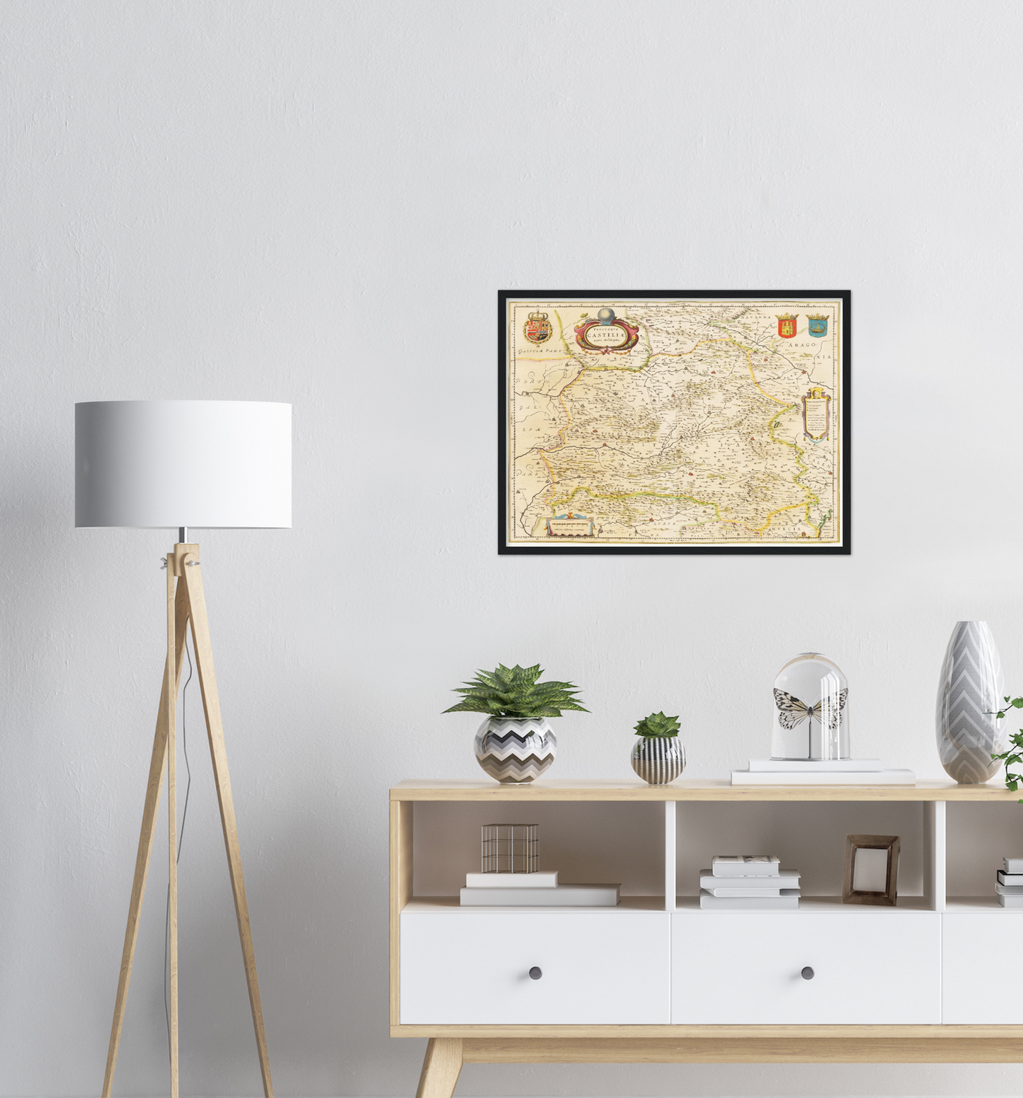 Historische Landkarte Kastilien und León um 1635