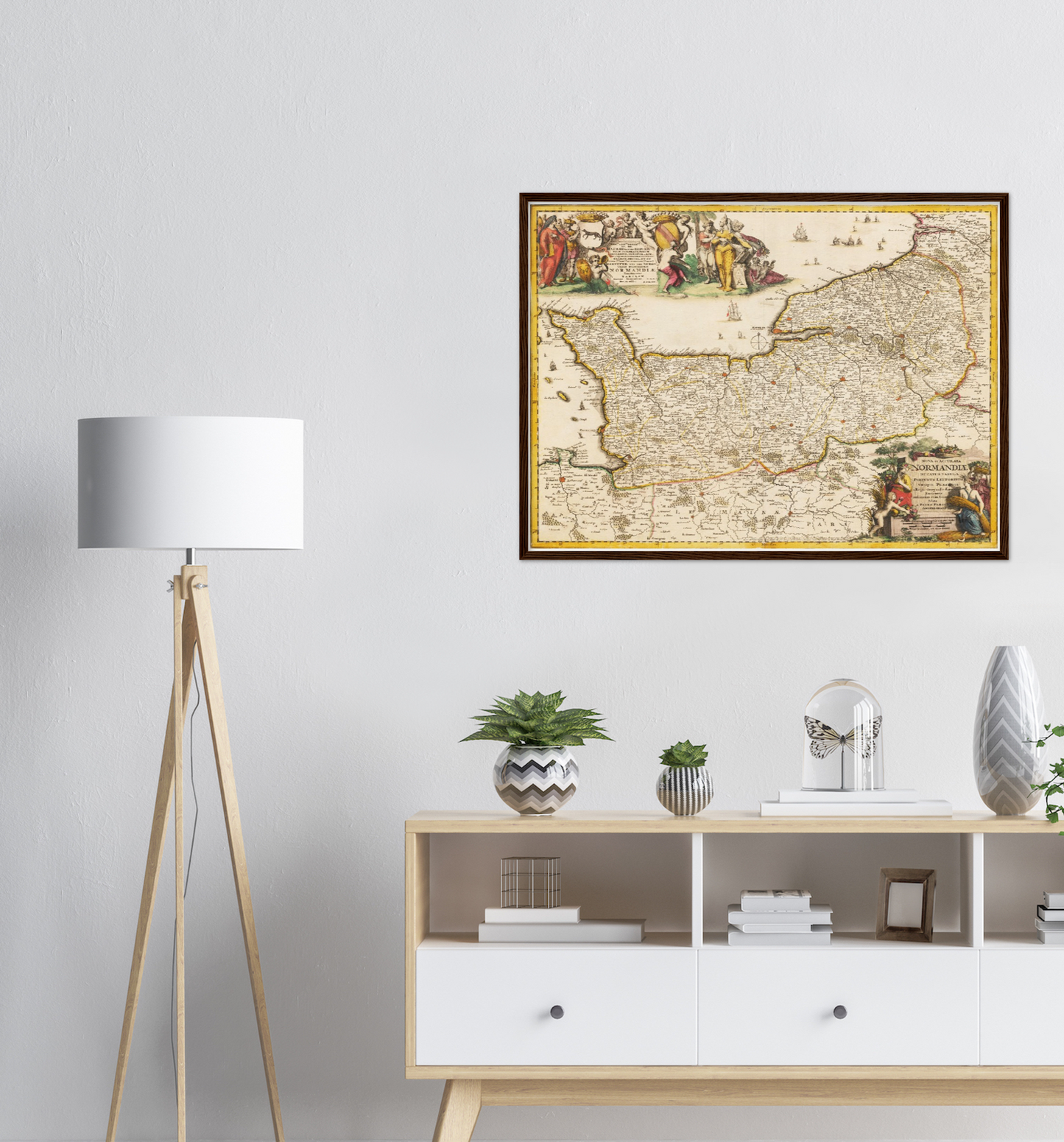 Historische Landkarte Normandie um 1698