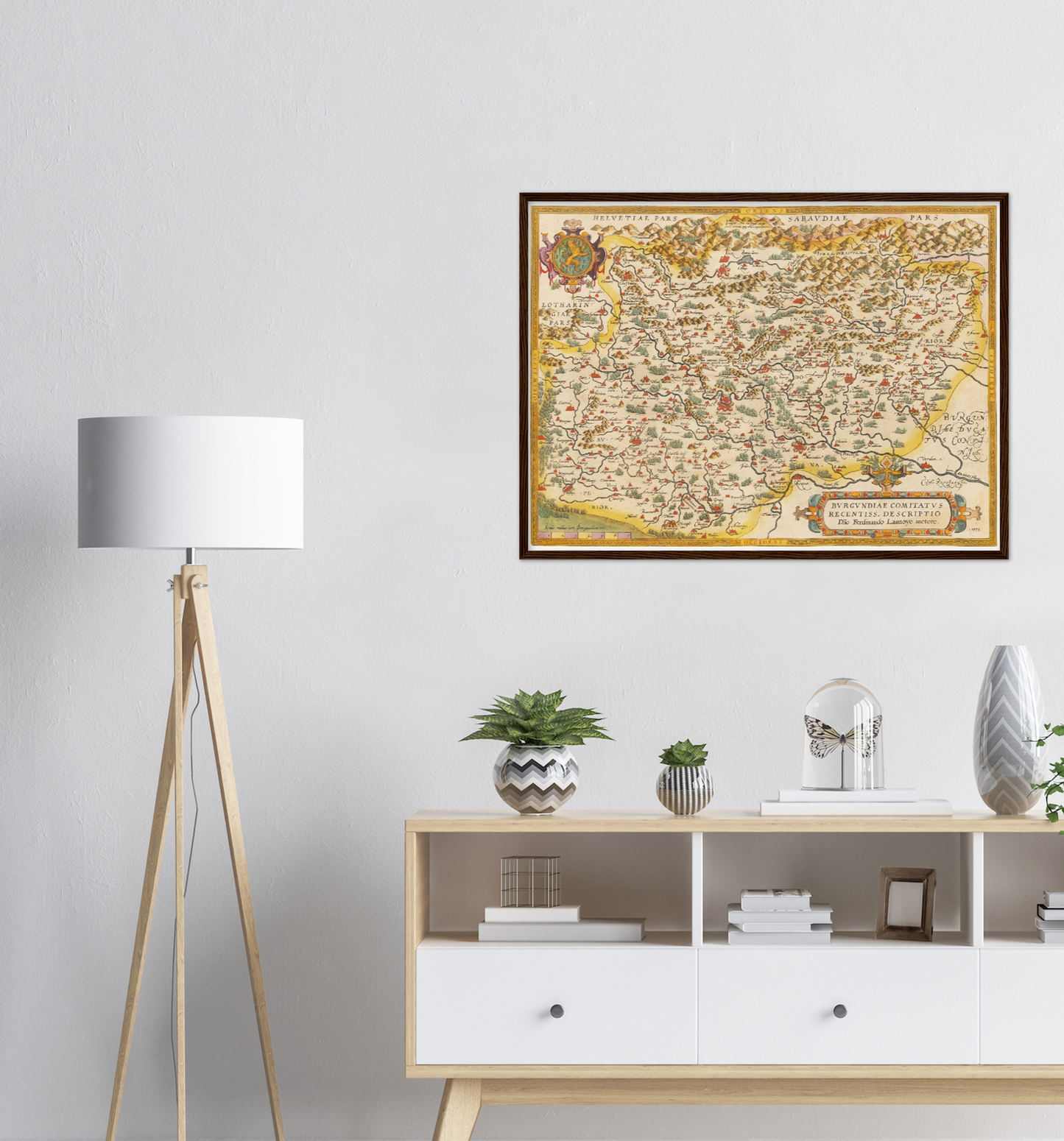 Historische Landkarte Burgund um 1609