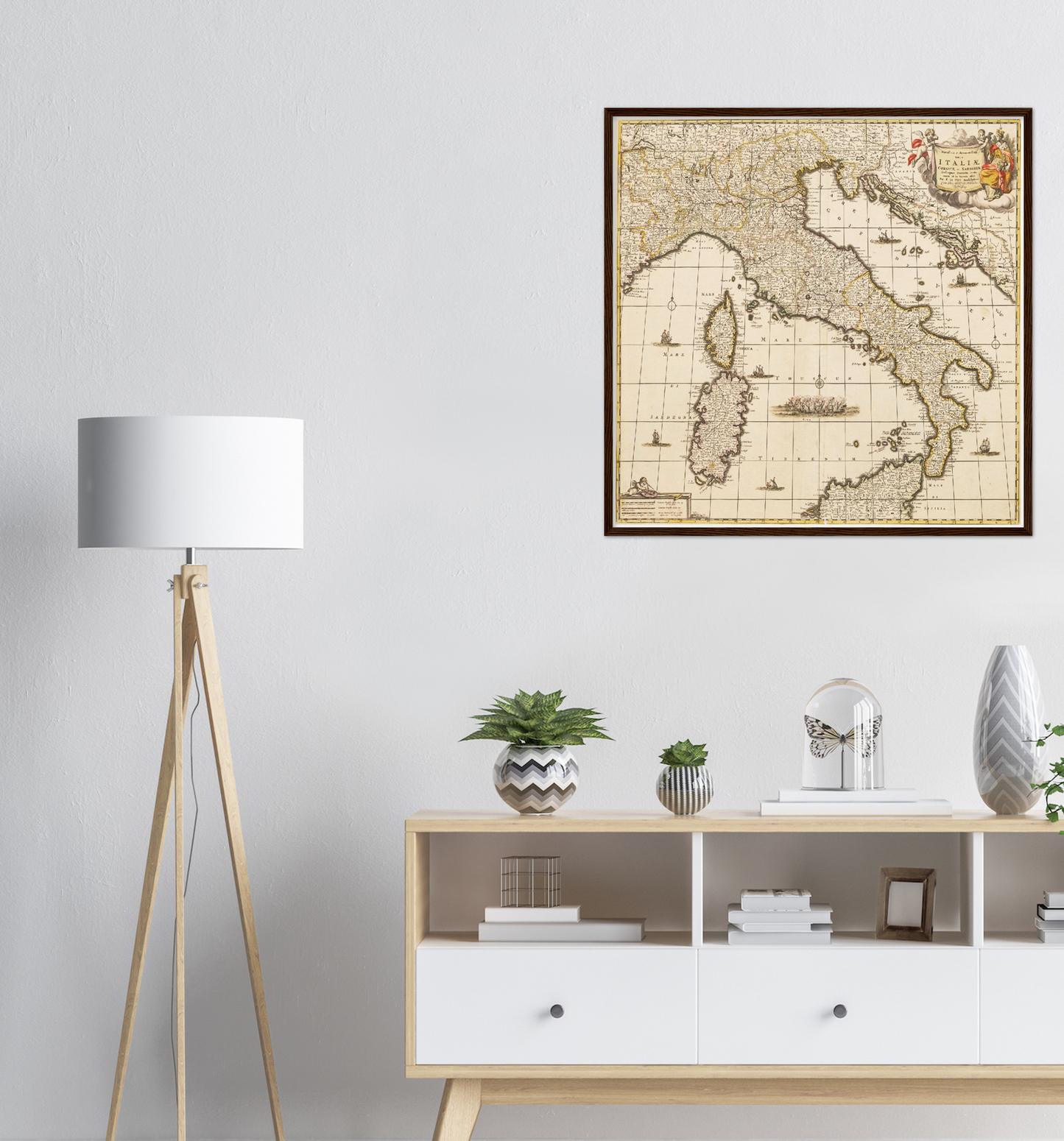 Historische Landkarte Italien um 1698