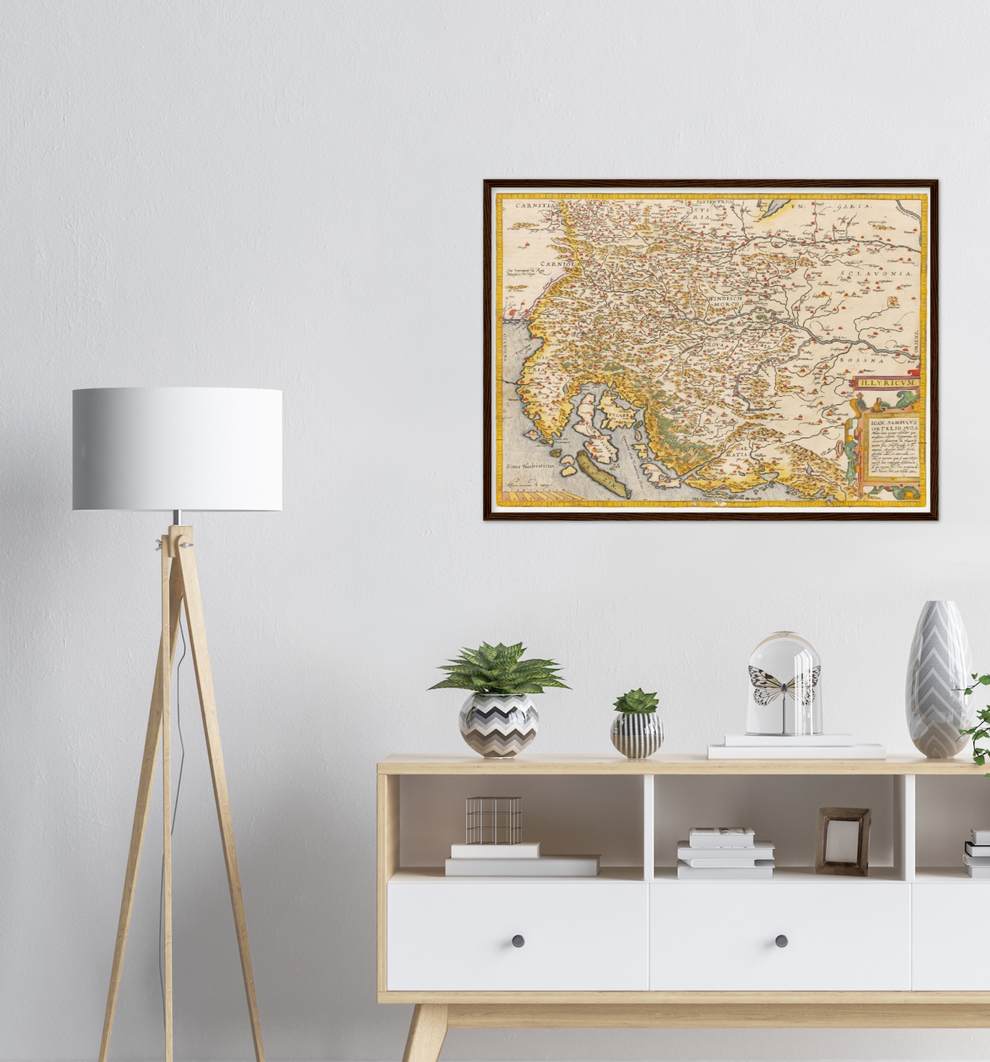 Historische Landkarte Slowenien & Kroatien um 1609