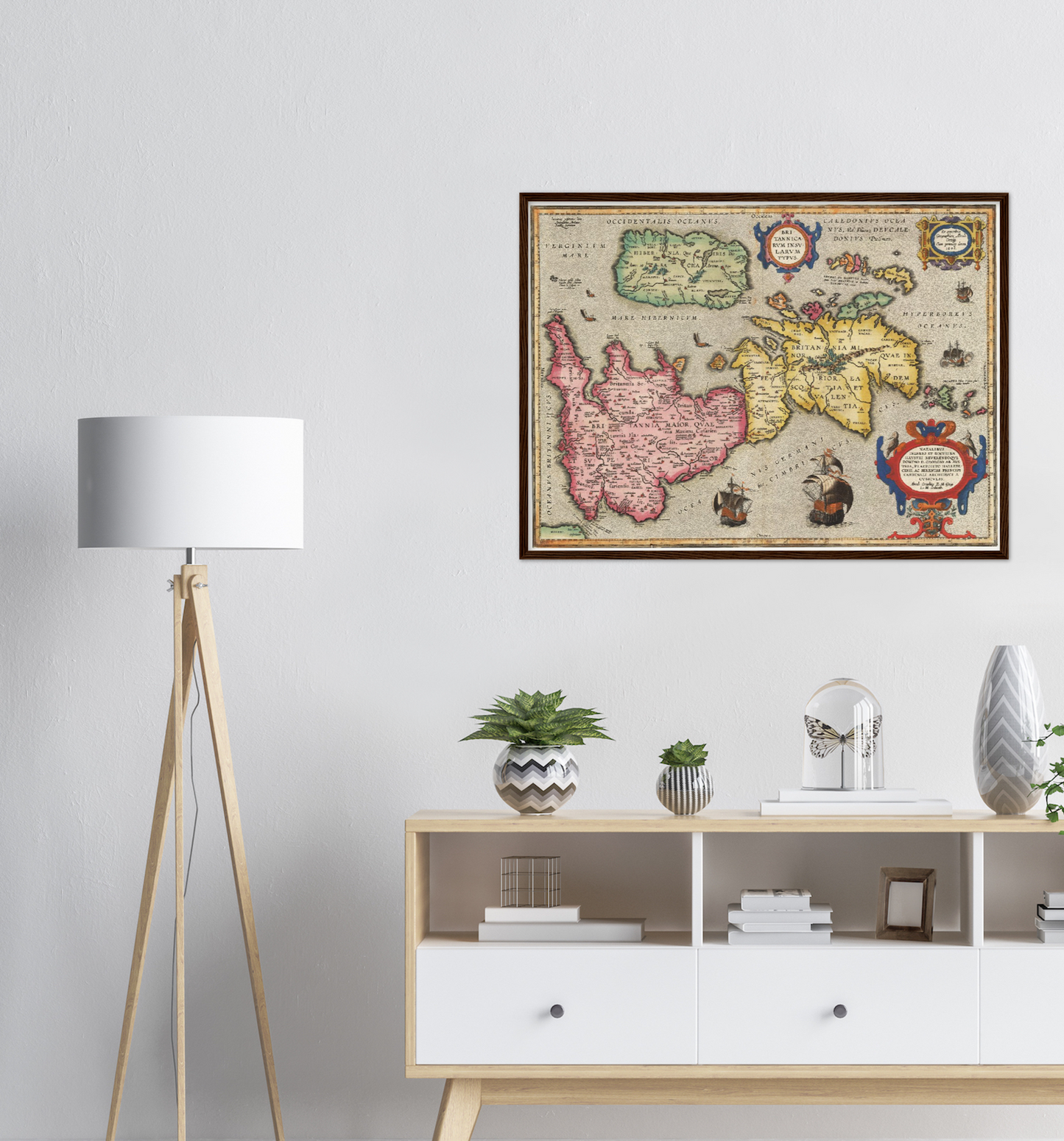 Historische Landkarte Historisches Britannien um 1595