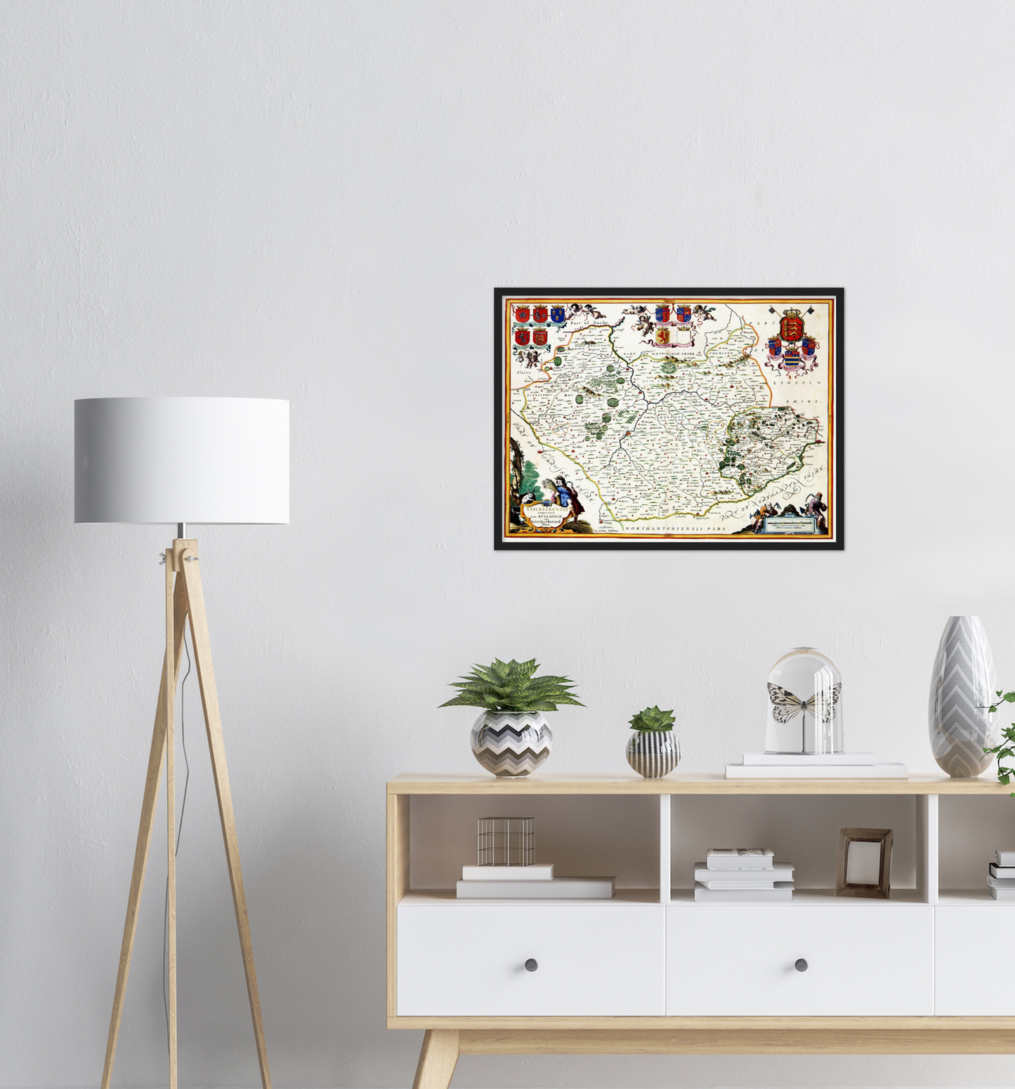 Historische Landkarte Leicestershire um 1646