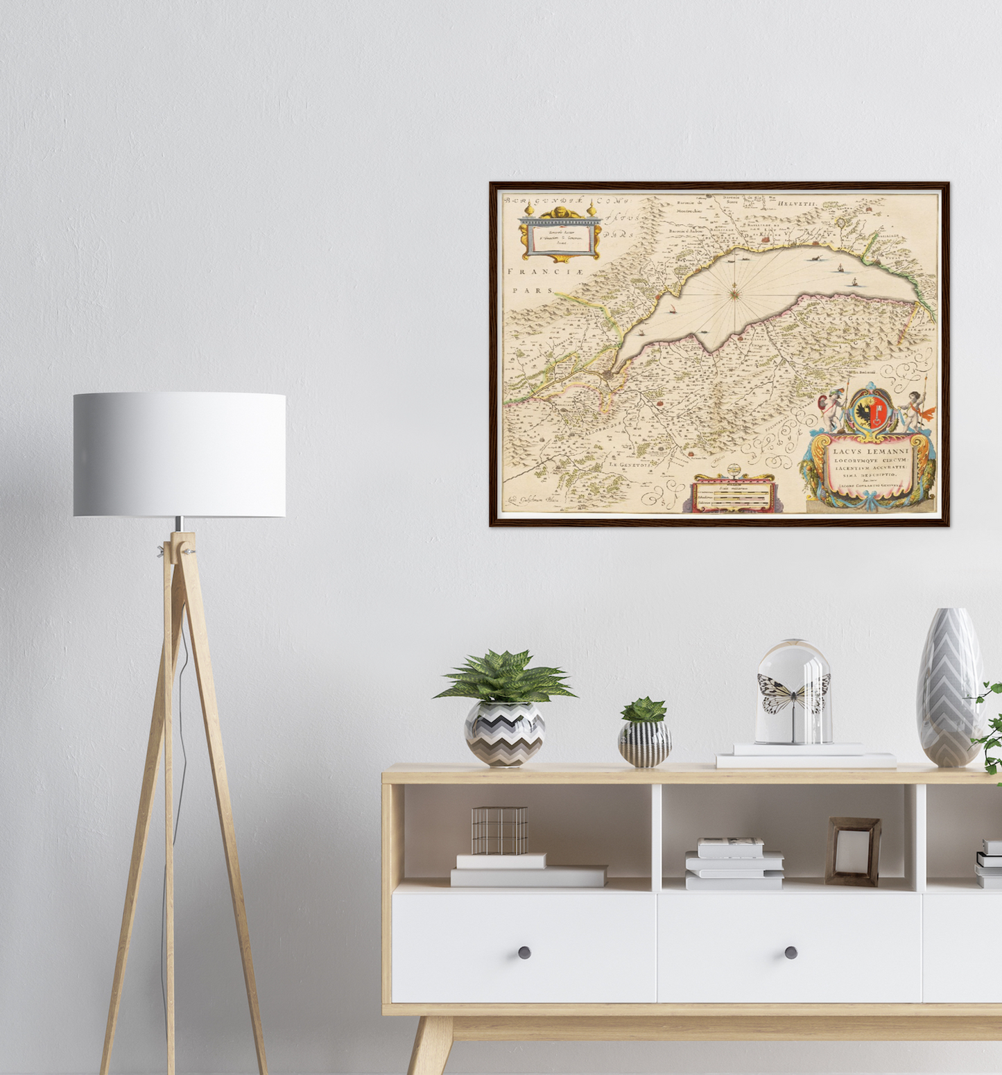 Historische Landkarte Genfer See um 1635