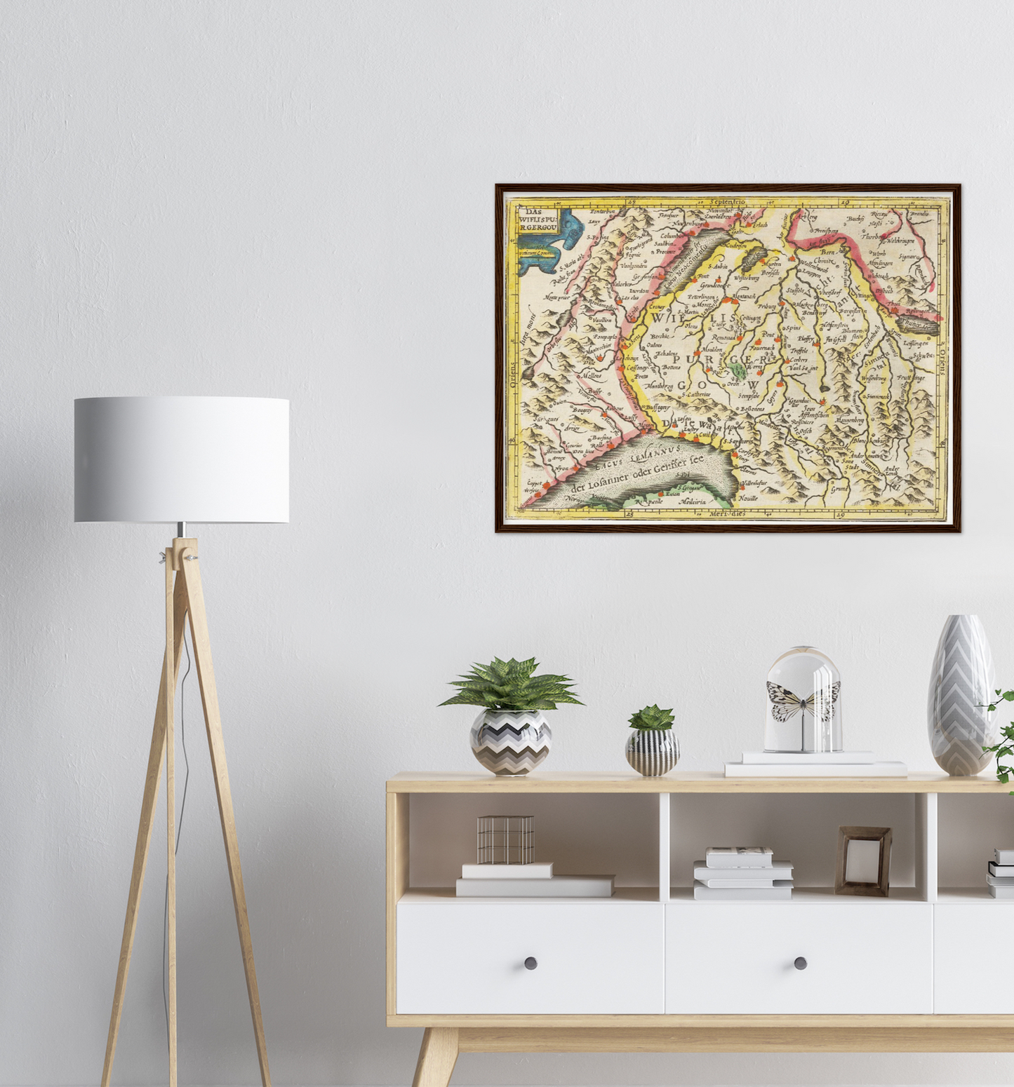 Historische Landkarte Wiflisburgergau um 1609