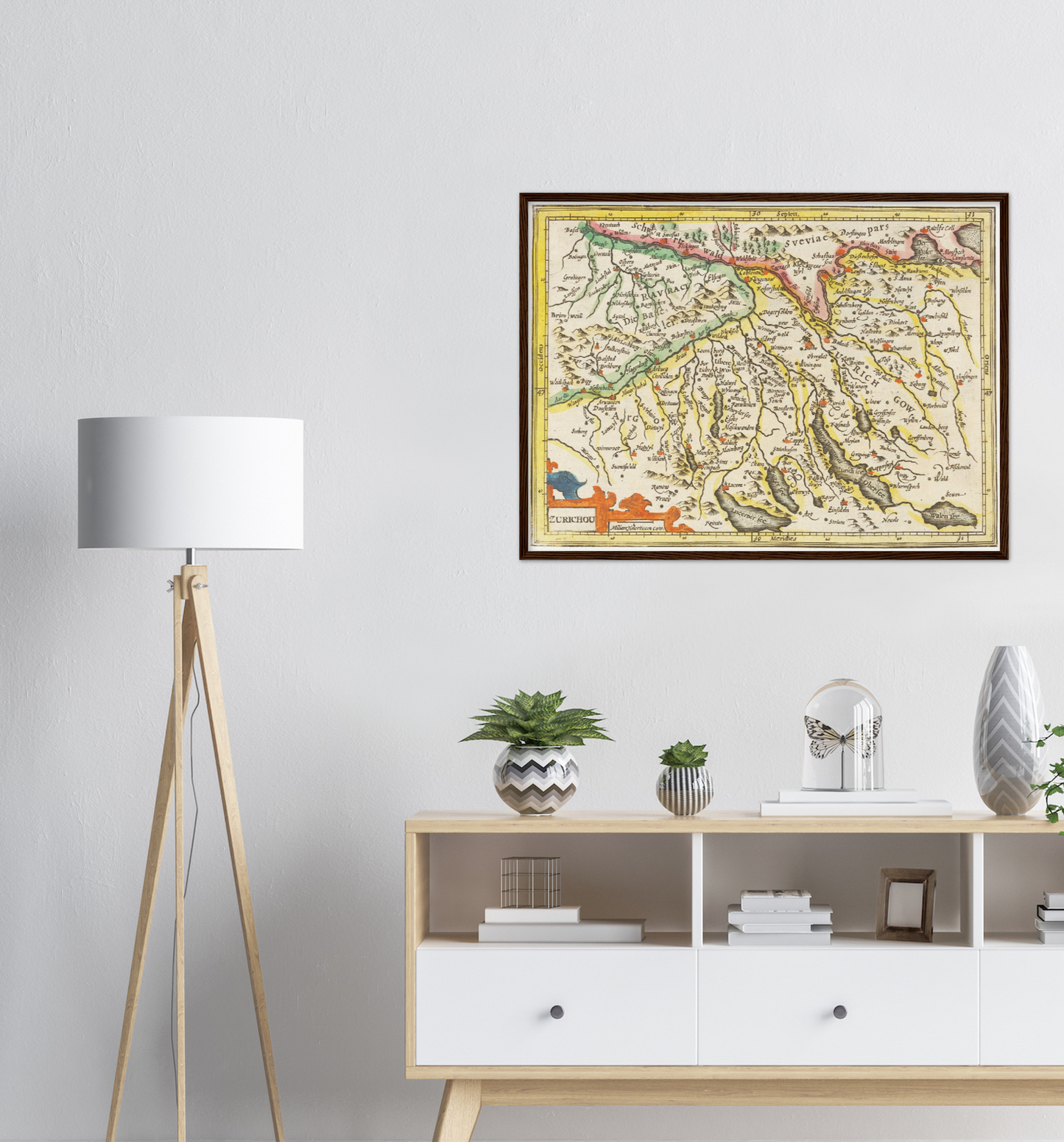 Historische Landkarte Zürichgau um 1609