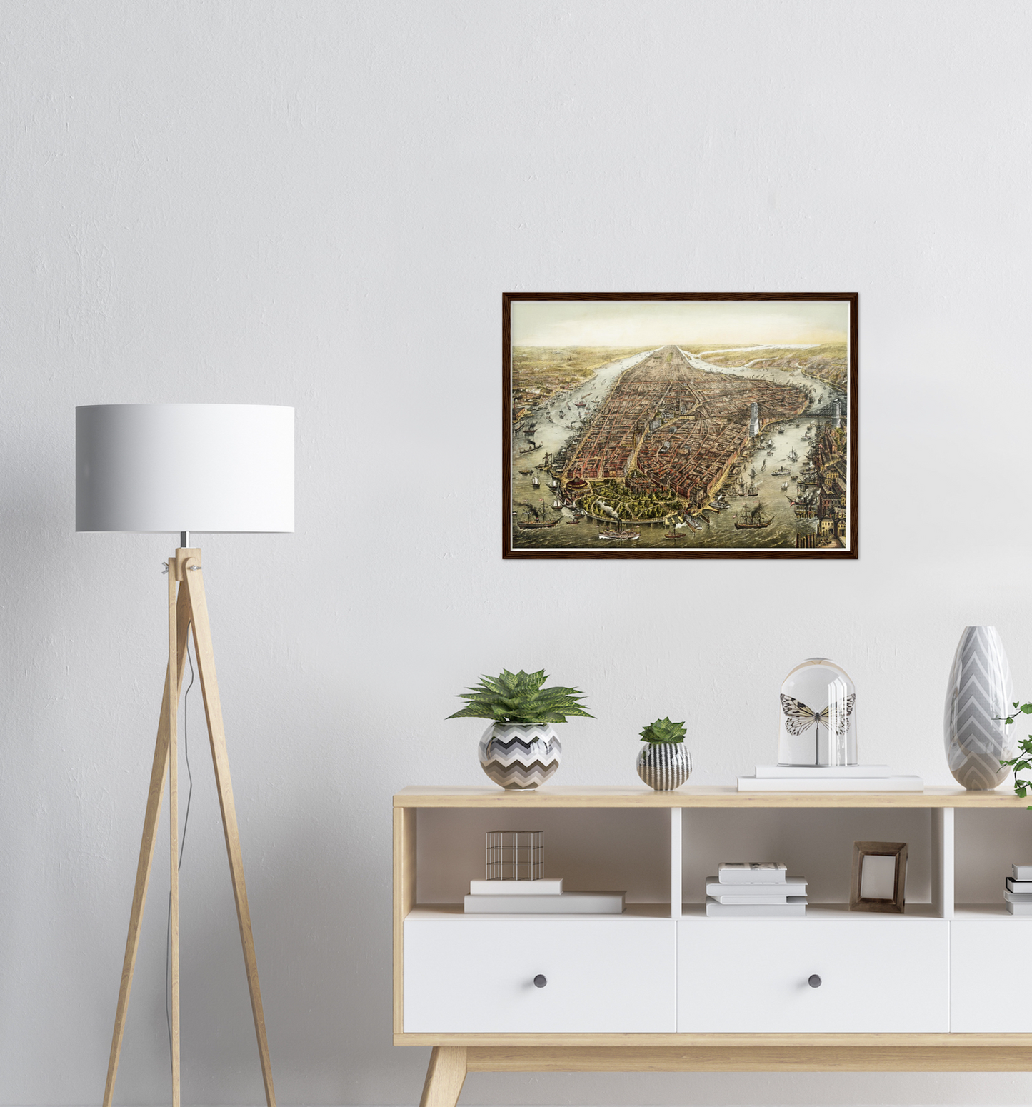 Historische Stadtansicht New York City um 1873