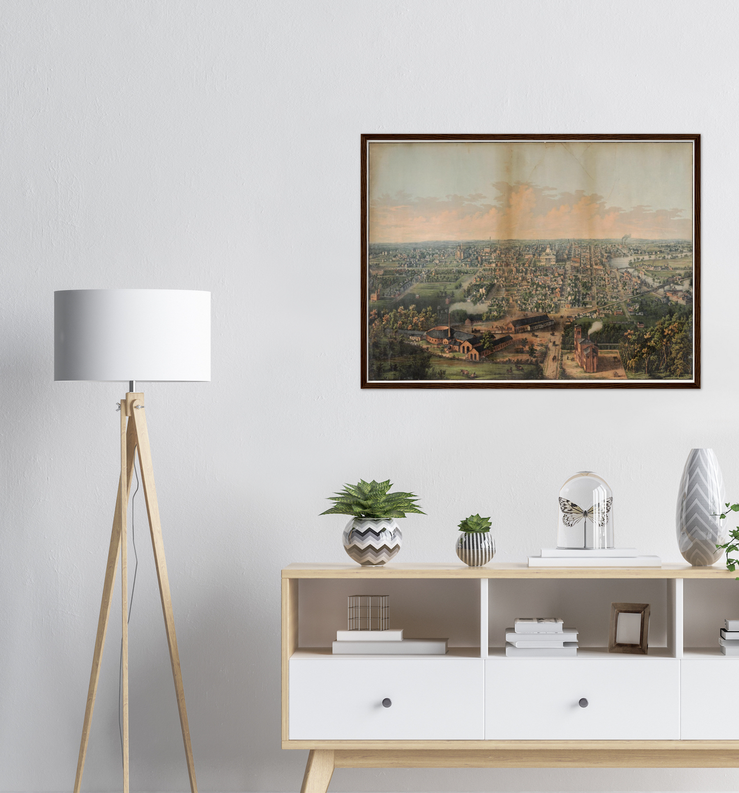 Historische Stadtansicht Columbus um 1861