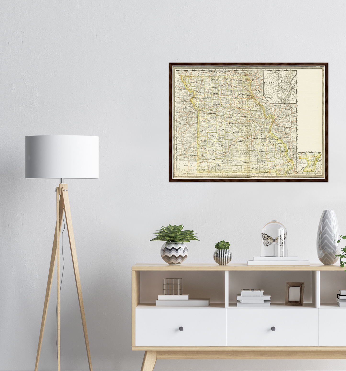 Historische Landkarte Missouri um 1882