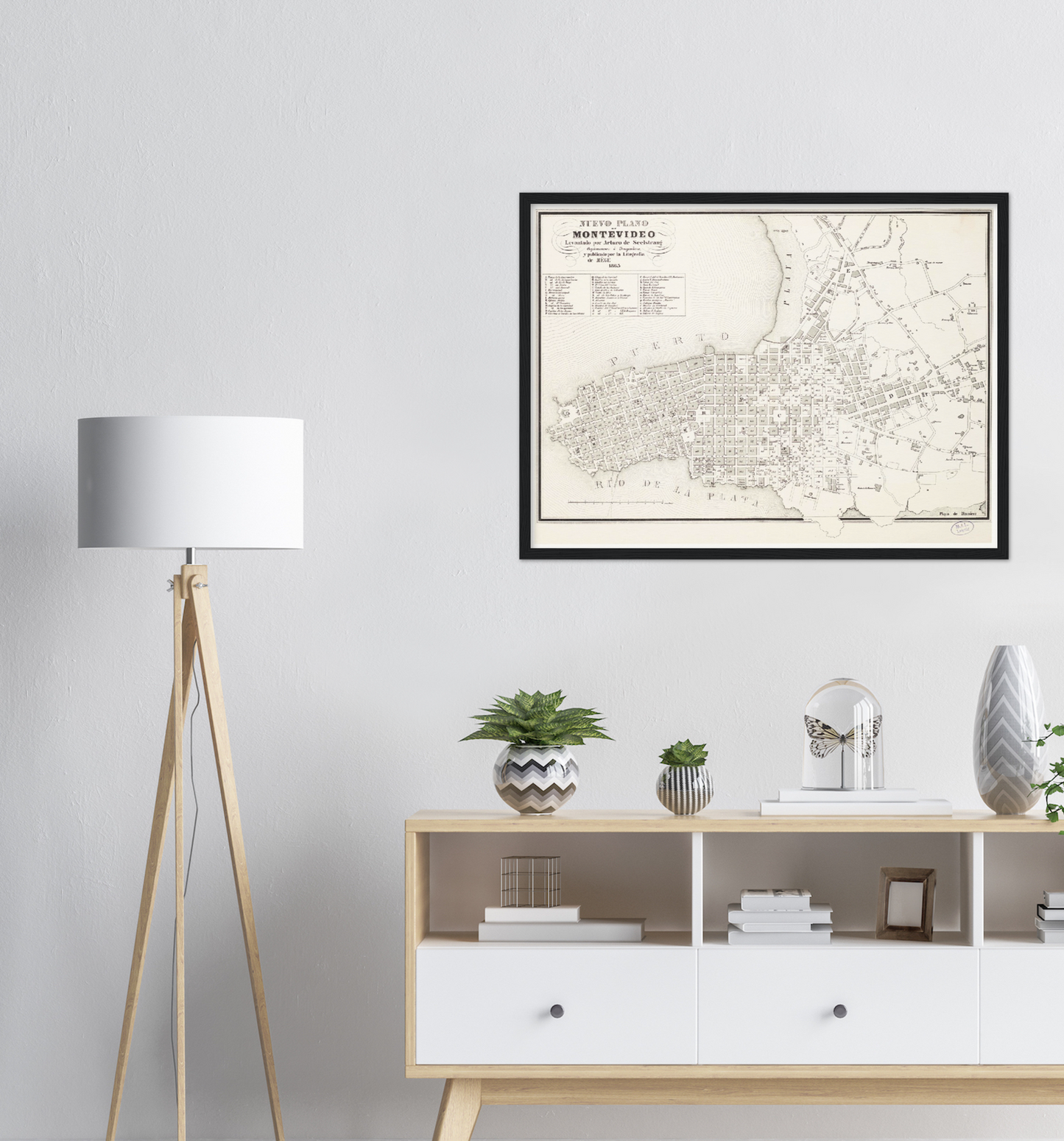 Historischer Stadtplan Montevideo um 1865