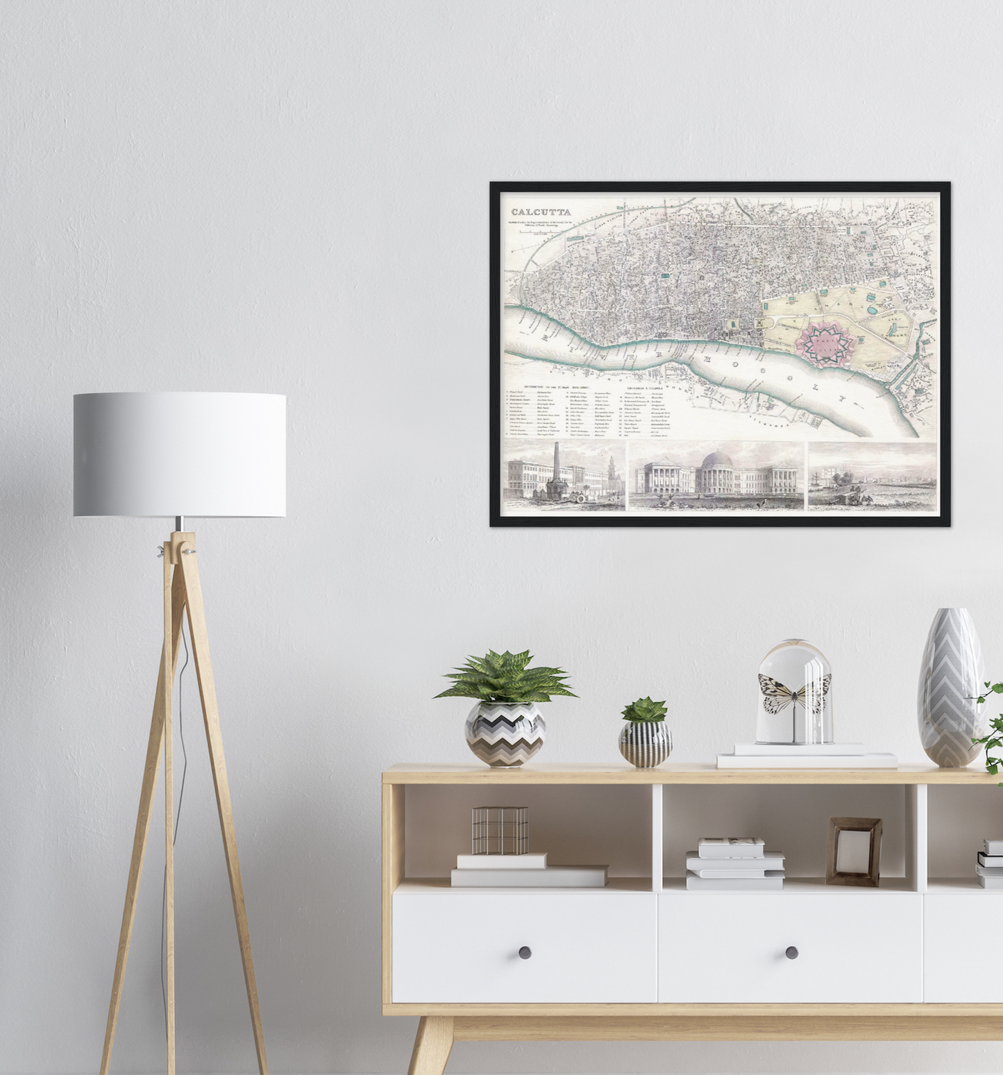 Historischer Stadtplan Kalkutta um 1842