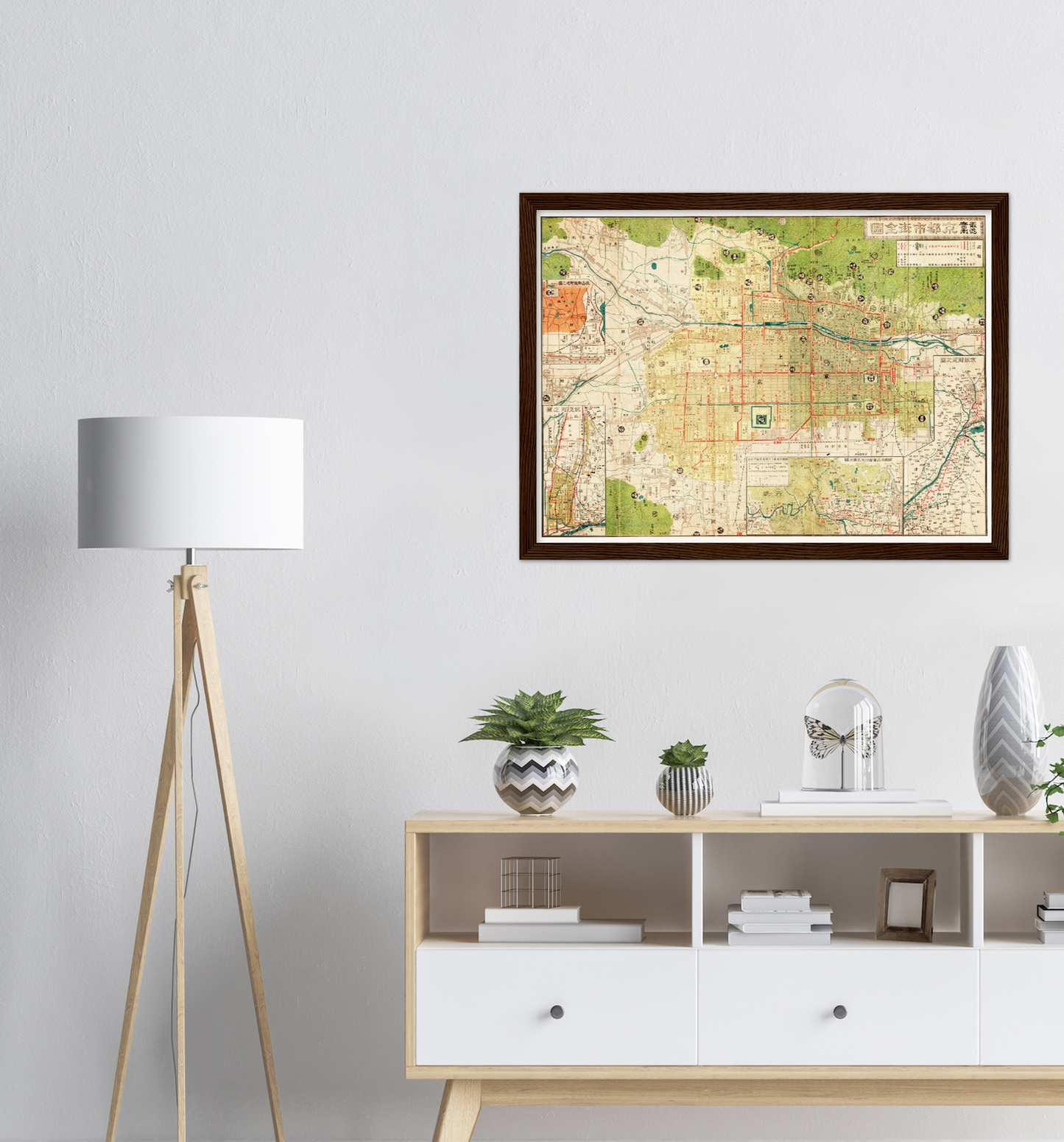 Historischer Stadtplan Kyoto um 1914
