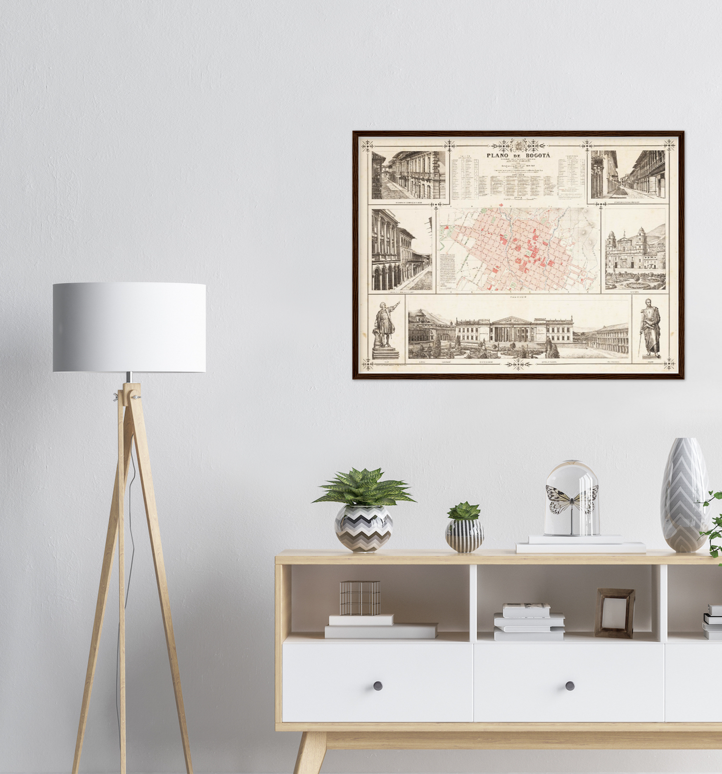 Historischer Stadtplan Bogota um 1890