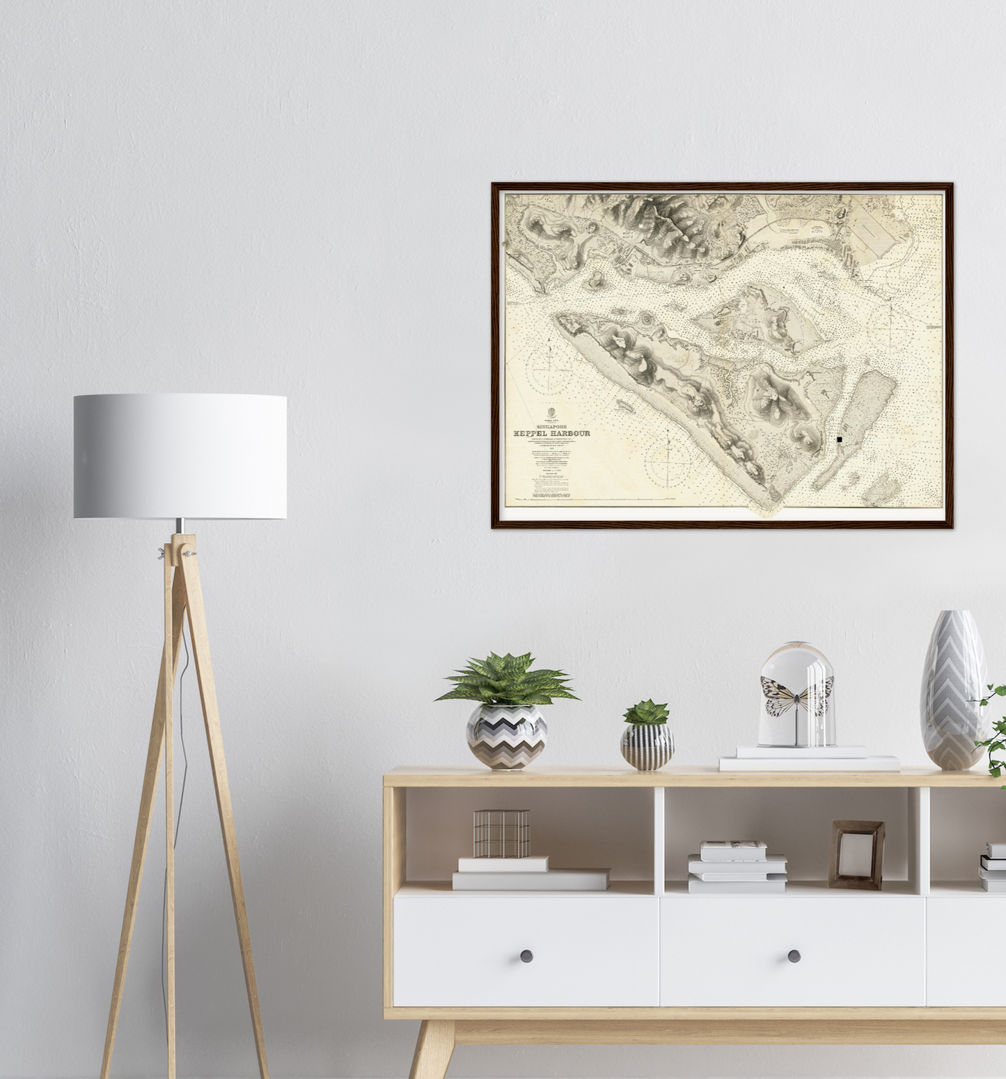 Historischer Stadtplan Singapur um 1893