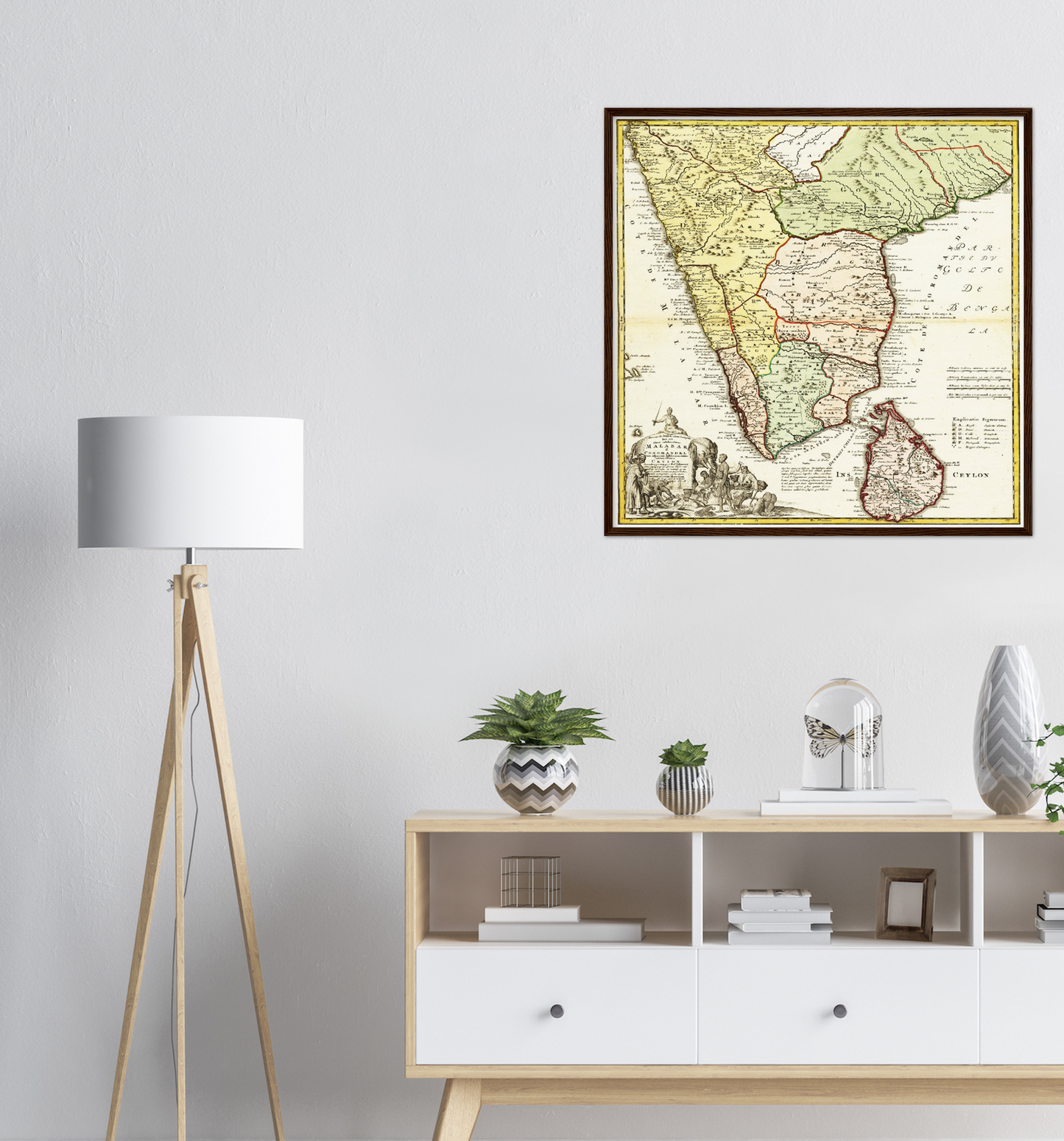 Historische Landkarte Indien um 1750