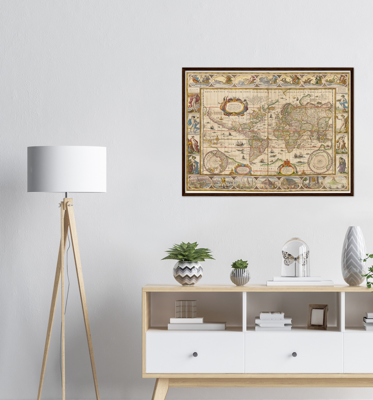 Historische Weltkarte um 1635