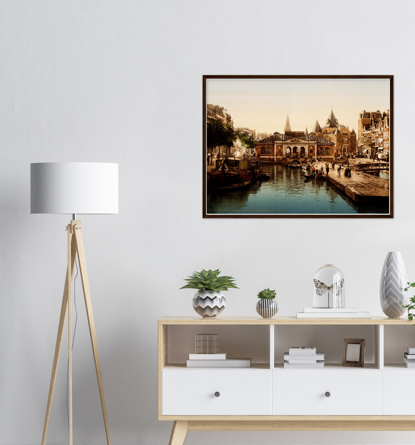 Historische Ansicht Amsterdam Fischmarkt um 1895