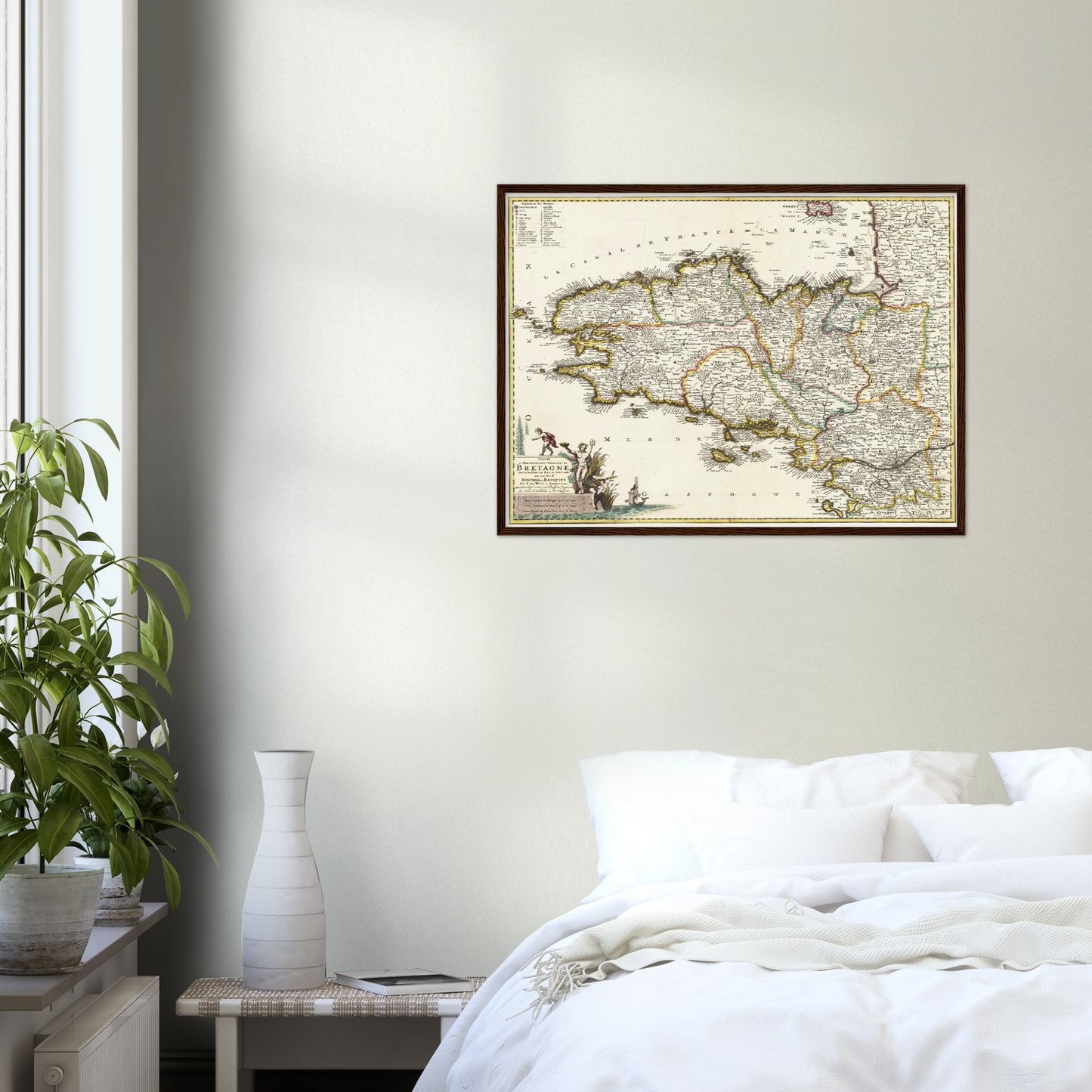 Historische Landkarte Bretagne um 1698