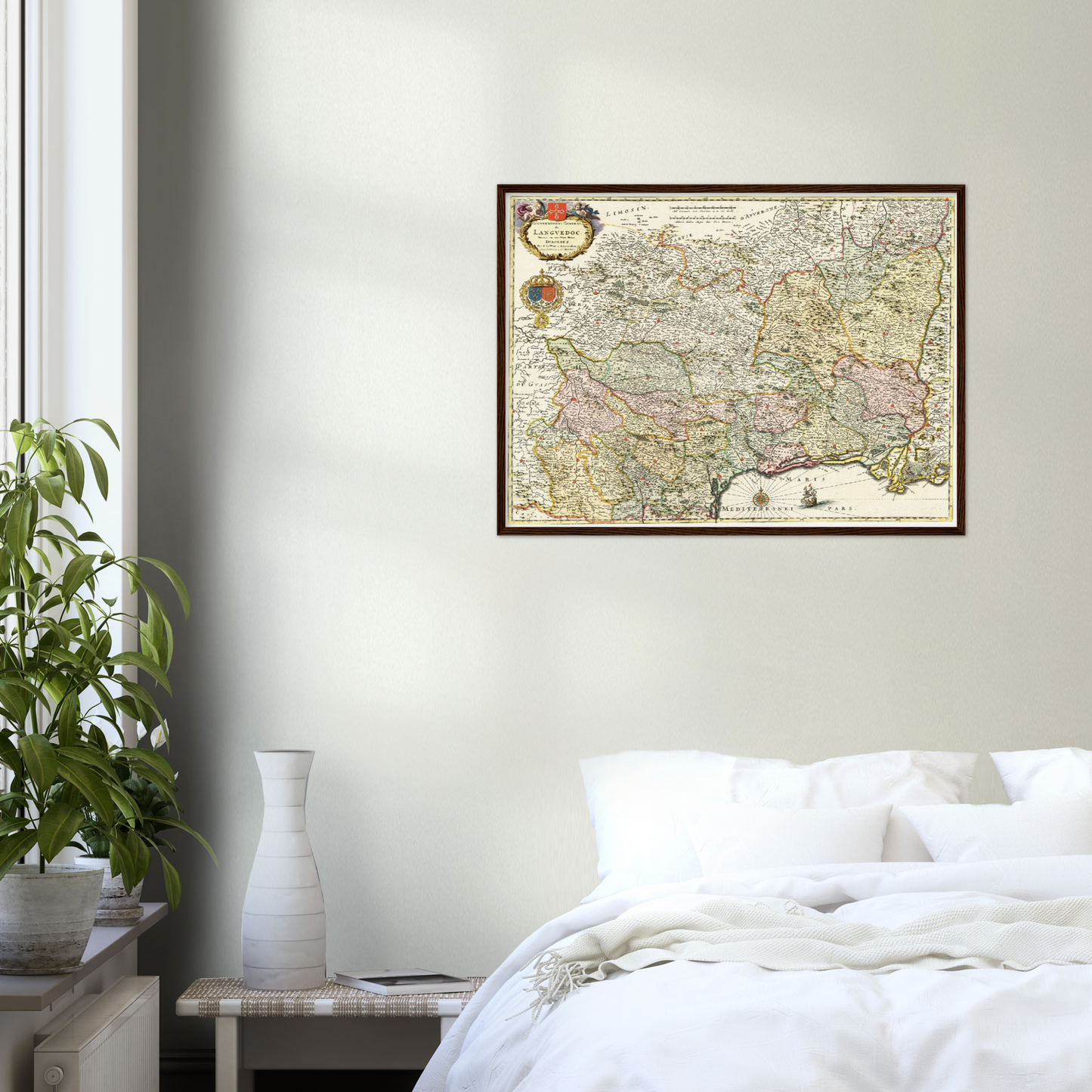 Historische Landkarte Languedoc um 1721