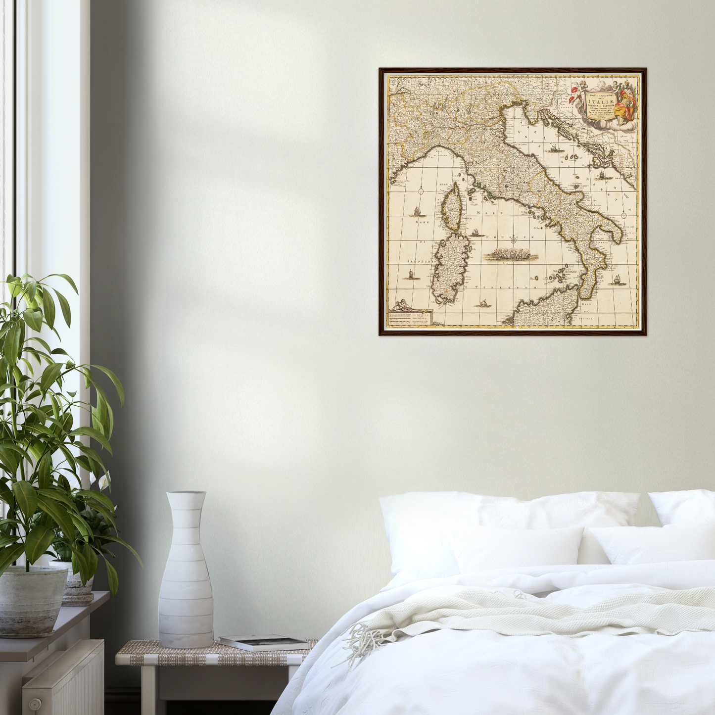 Historische Landkarte Italien um 1698