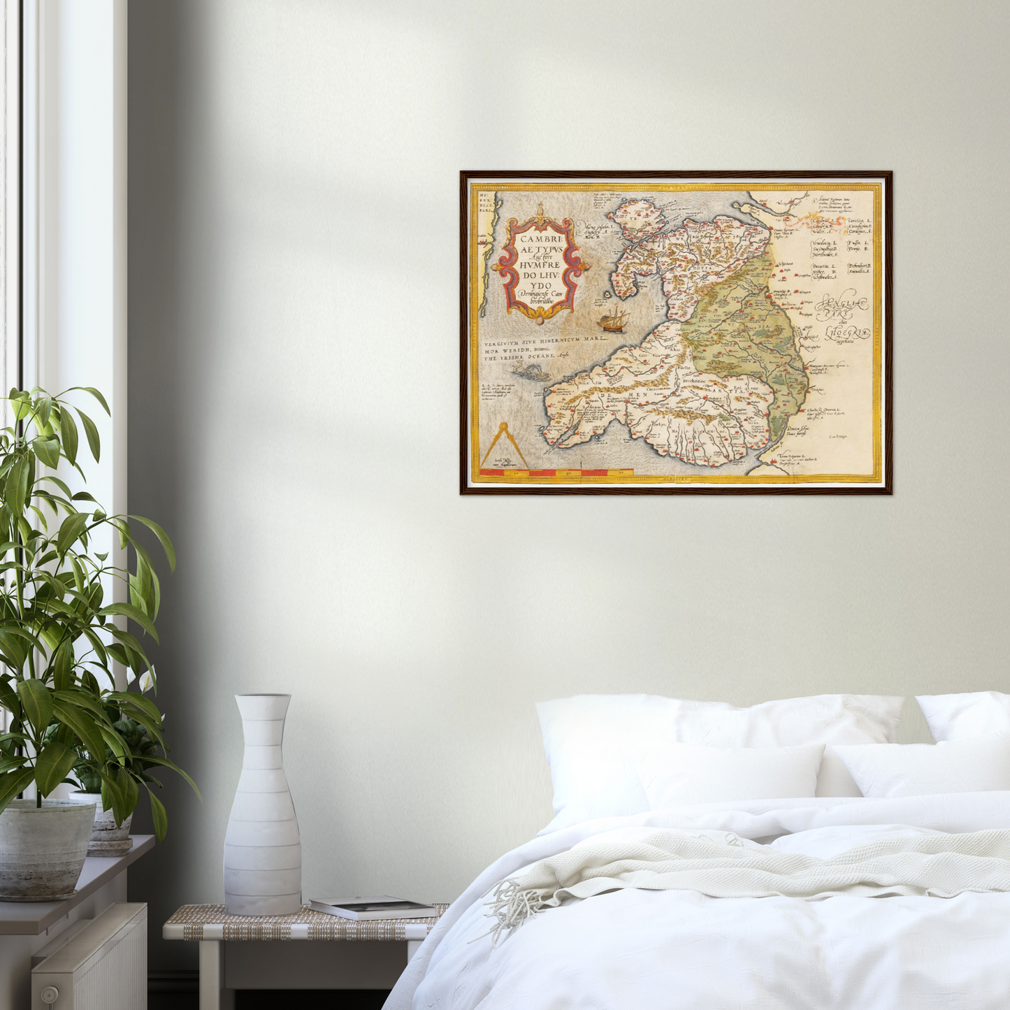 Historische Landkarte Wales um 1609