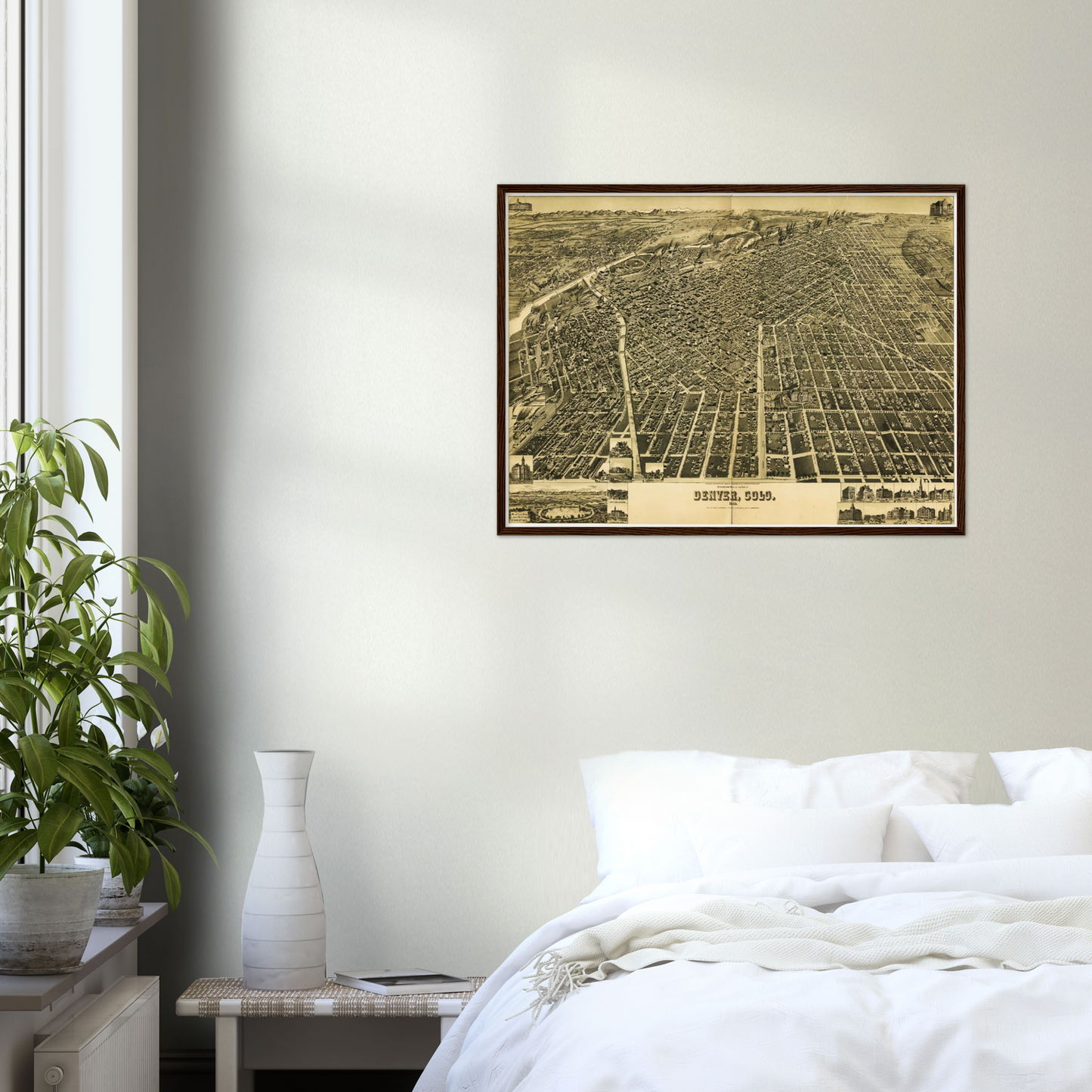 Historische Stadtansicht Denver um 1889