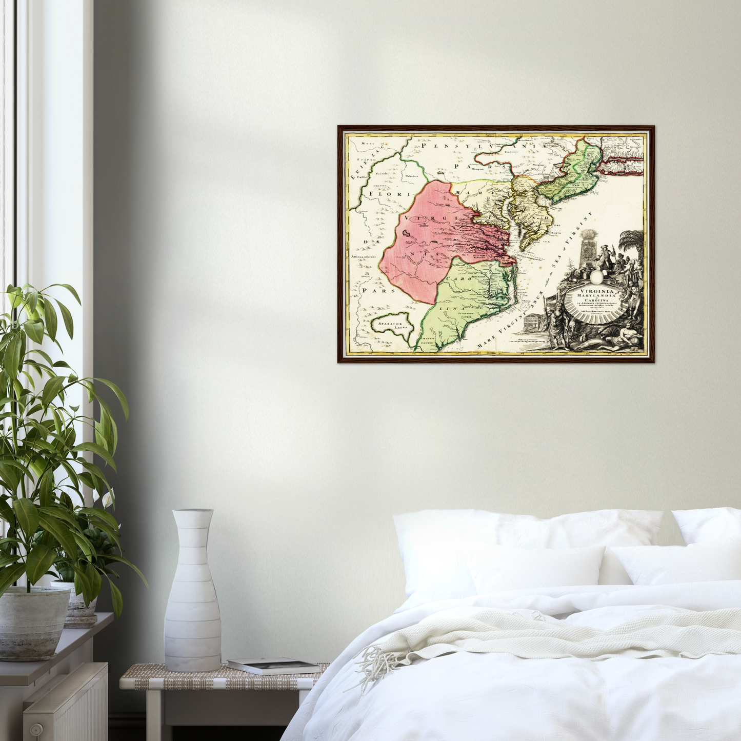 Historische Landkarte Kolonie Virginia um 1750