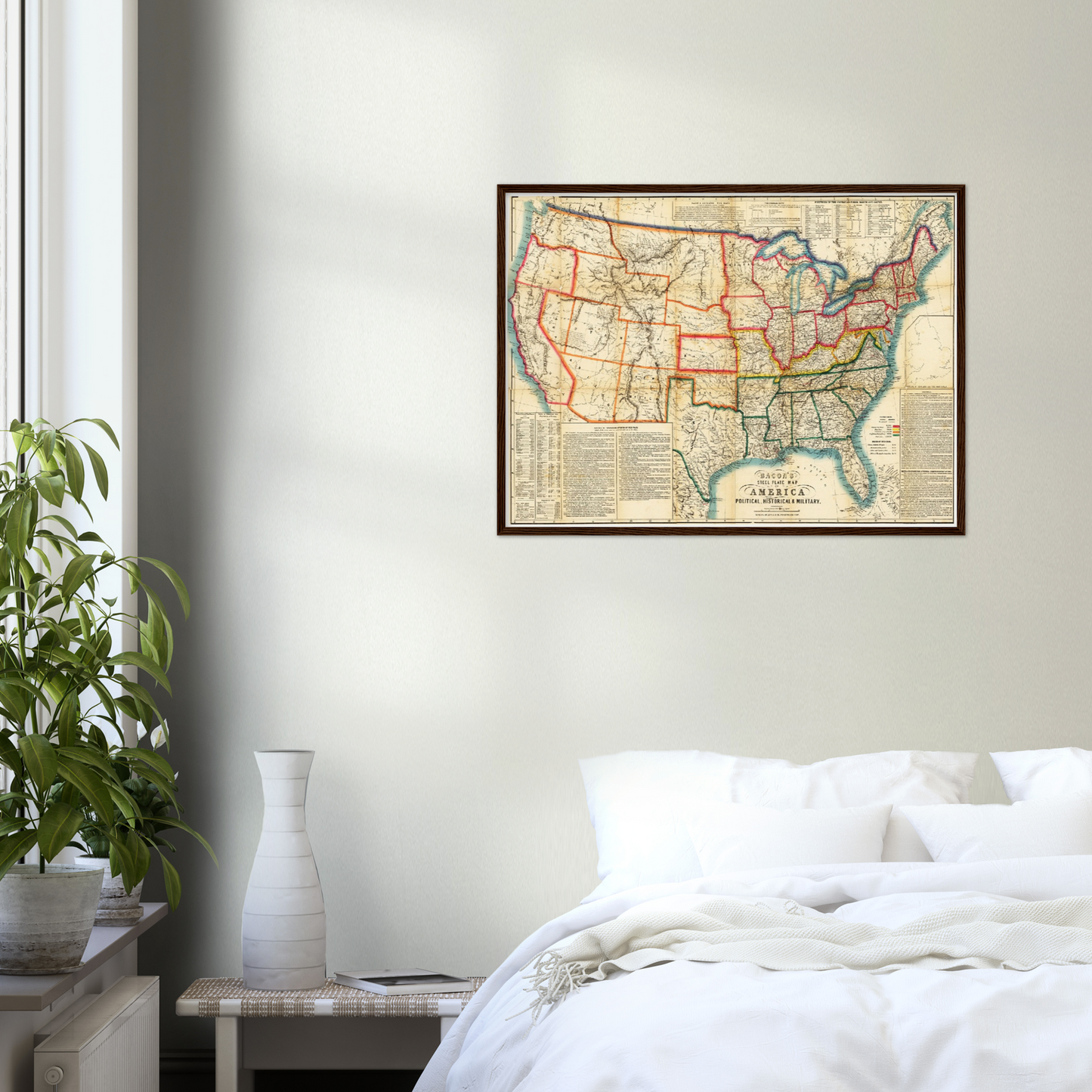 Historische Landkarte USA um 1863