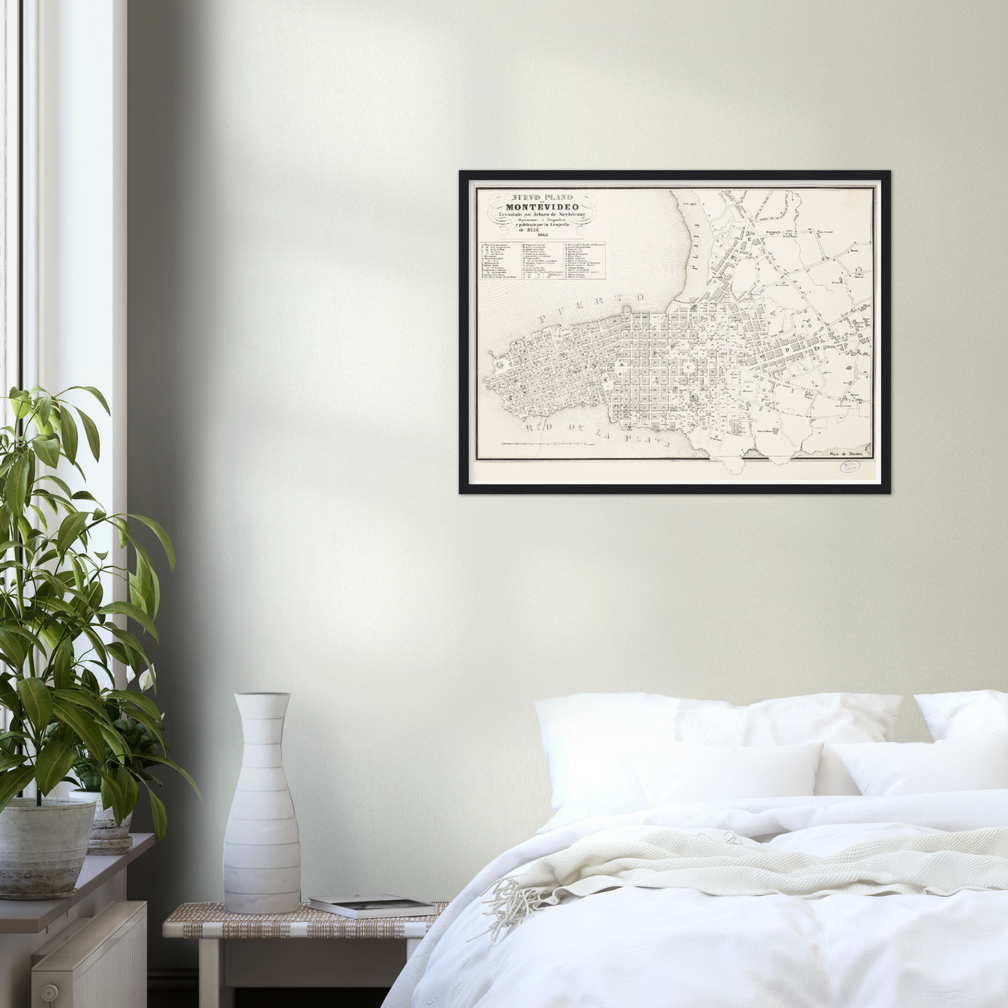 Historischer Stadtplan Montevideo um 1865