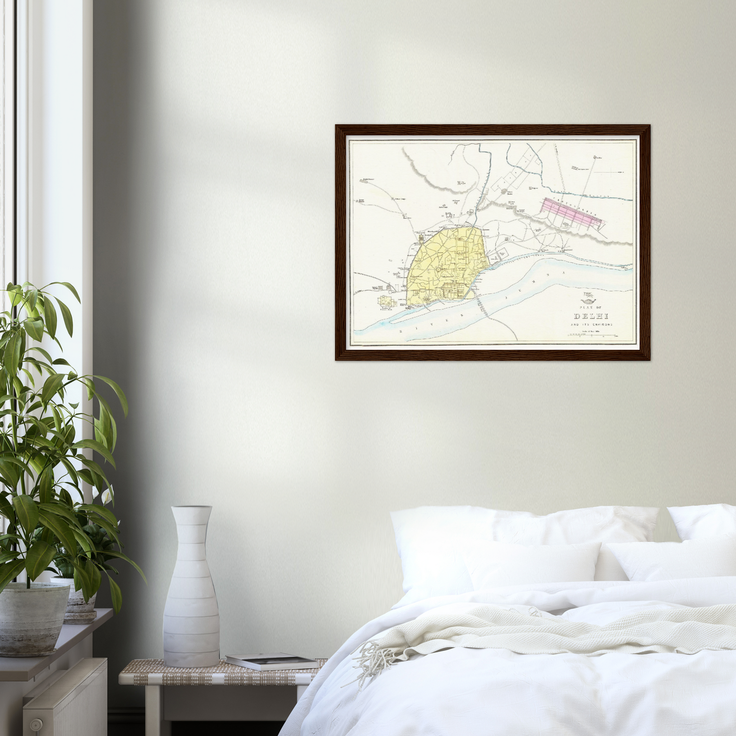 Historischer Stadtplan Delhi um 1867