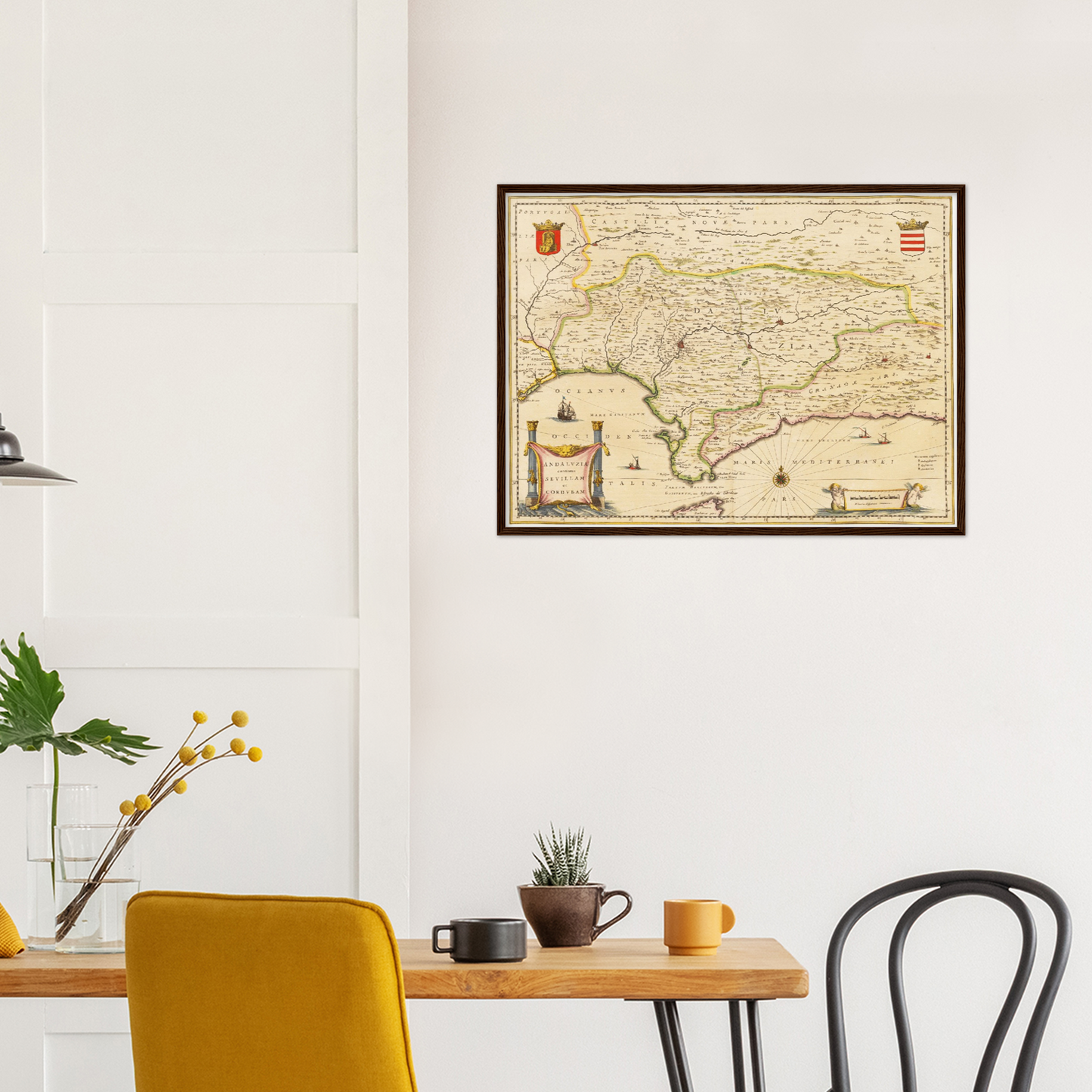 Historische Landkarte Andalusien um 1635