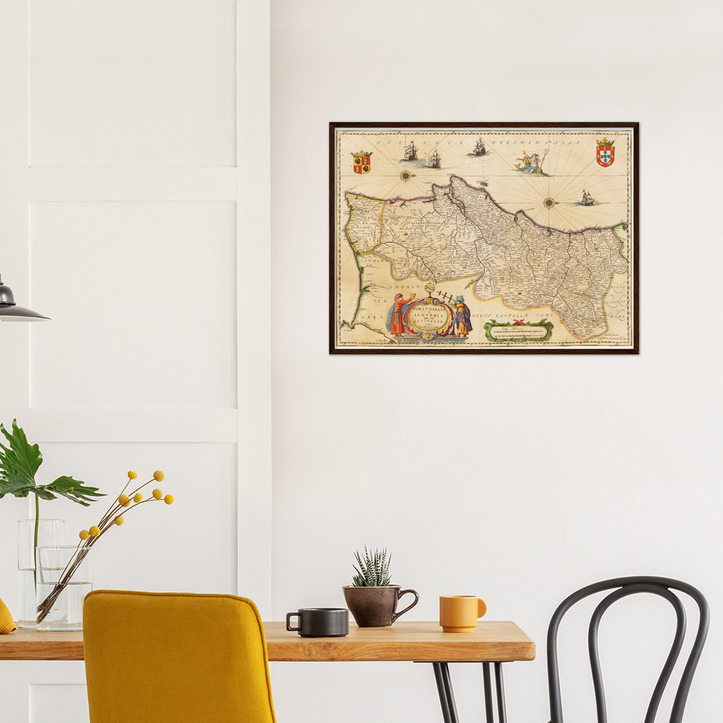 Historische Landkarte Portugal um 1635