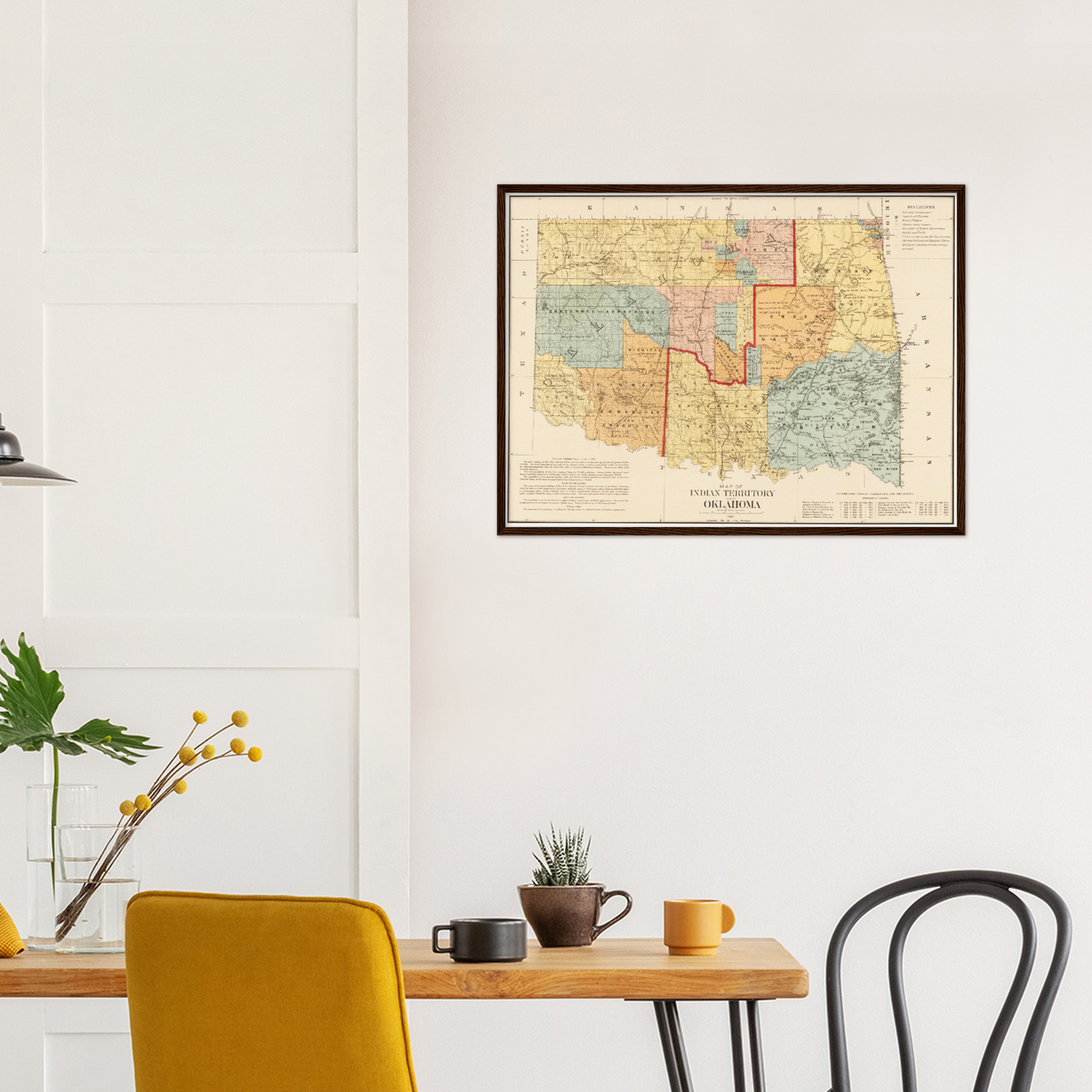 Historische Landkarte Oklahoma um 1890