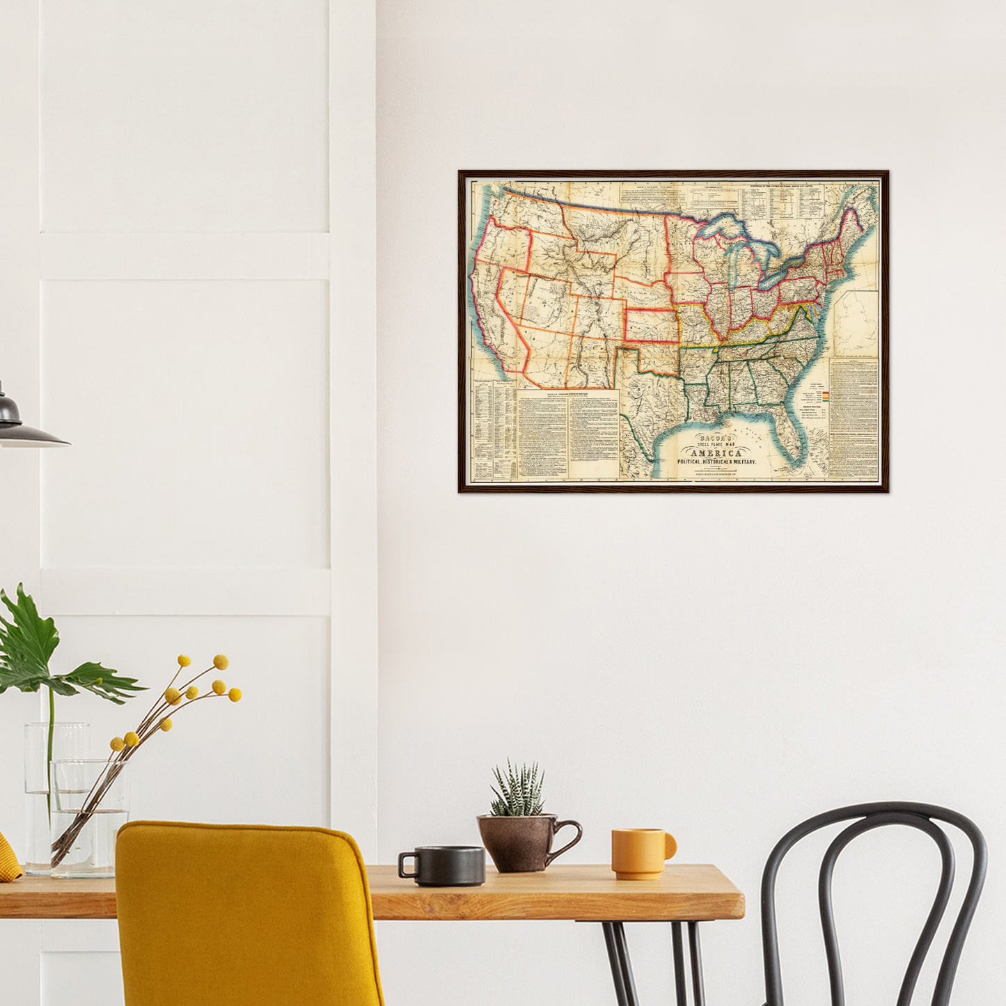 Historische Landkarte USA um 1863