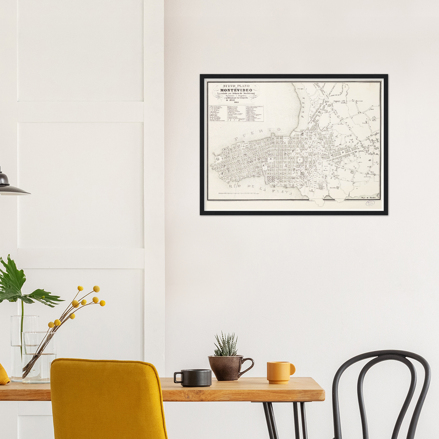 Historischer Stadtplan Montevideo um 1865