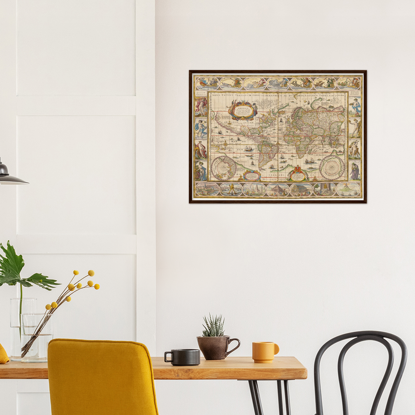 Historische Weltkarte um 1635