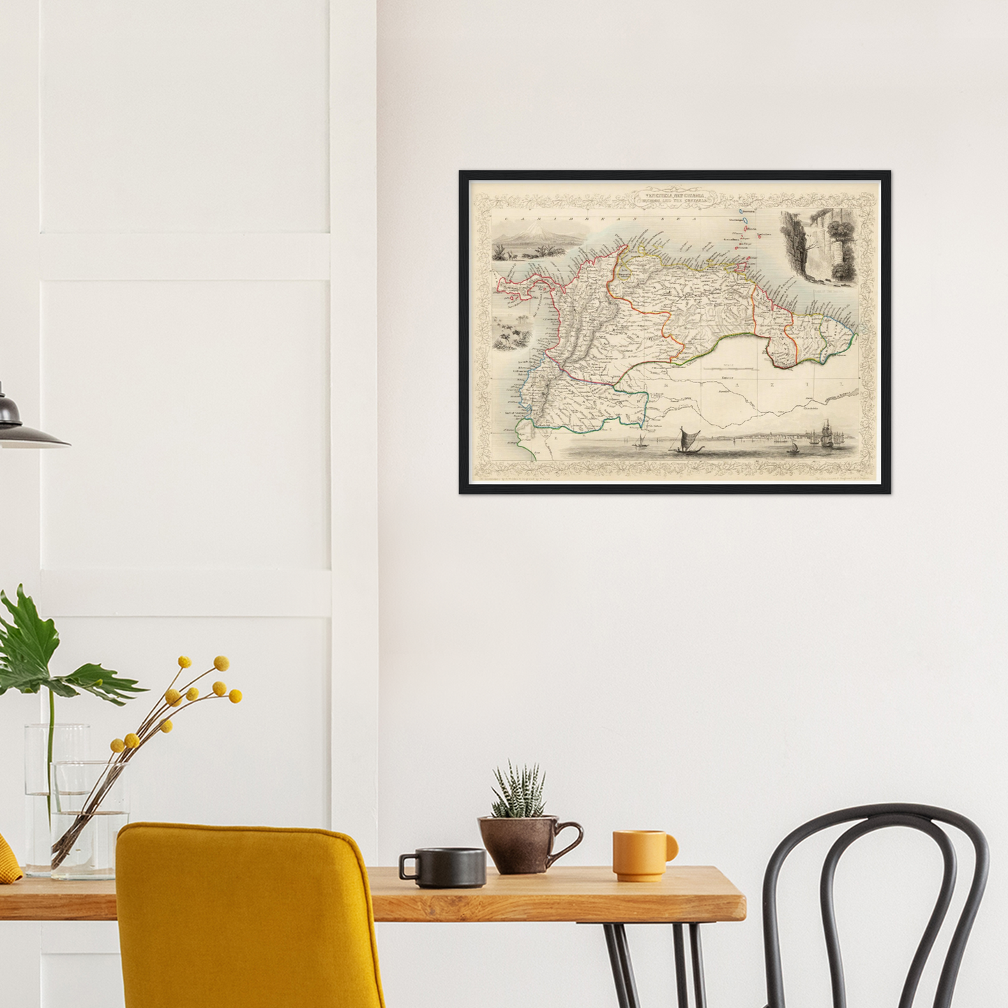 Historische Landkarte Kolumbien & Venezuela um 1850