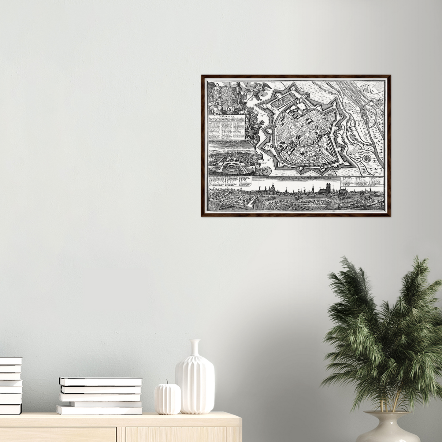 Historischer Stadtplan München um 1740