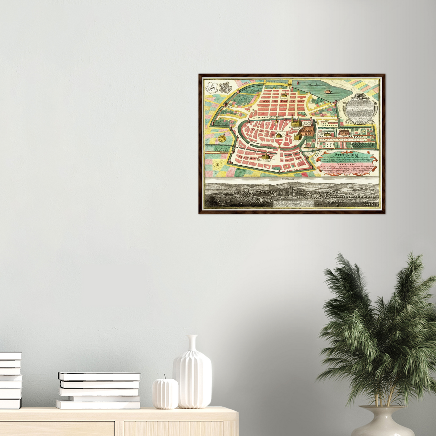 Historische Stadtansicht Stuttgart um 1750