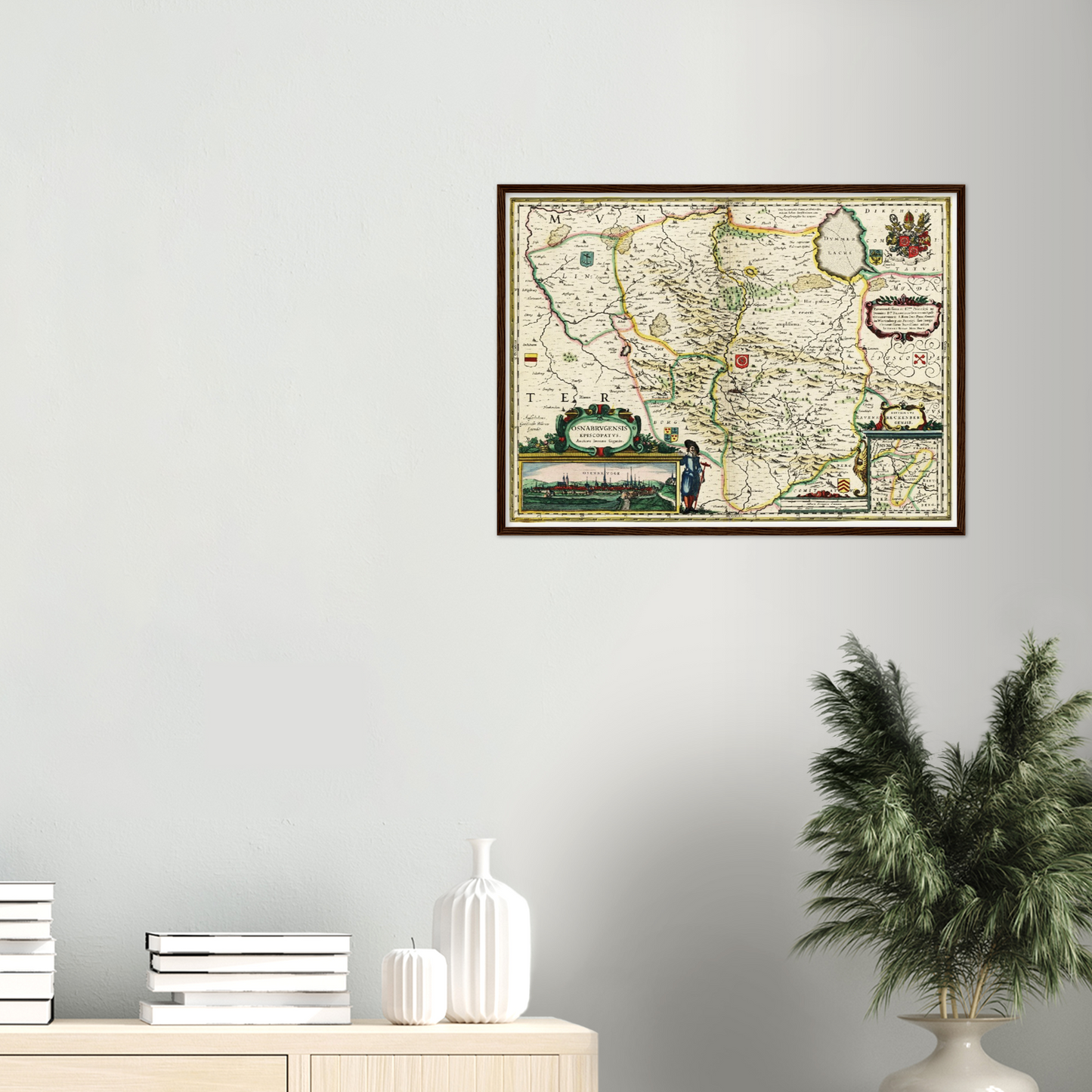 Historische Landkarte Osnabrück um 1650