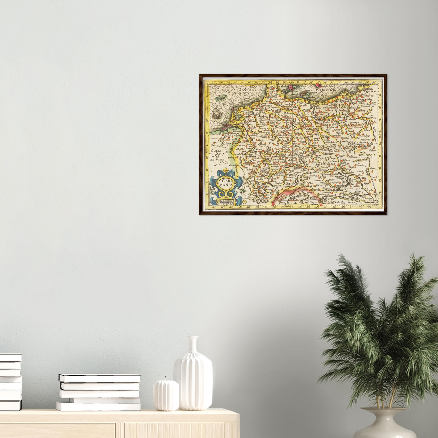 Historische Landkarte von Deutschland um 1609