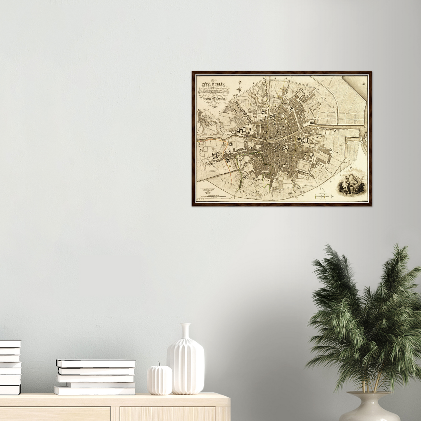 Historischer Stadtplan Dublin um 1797