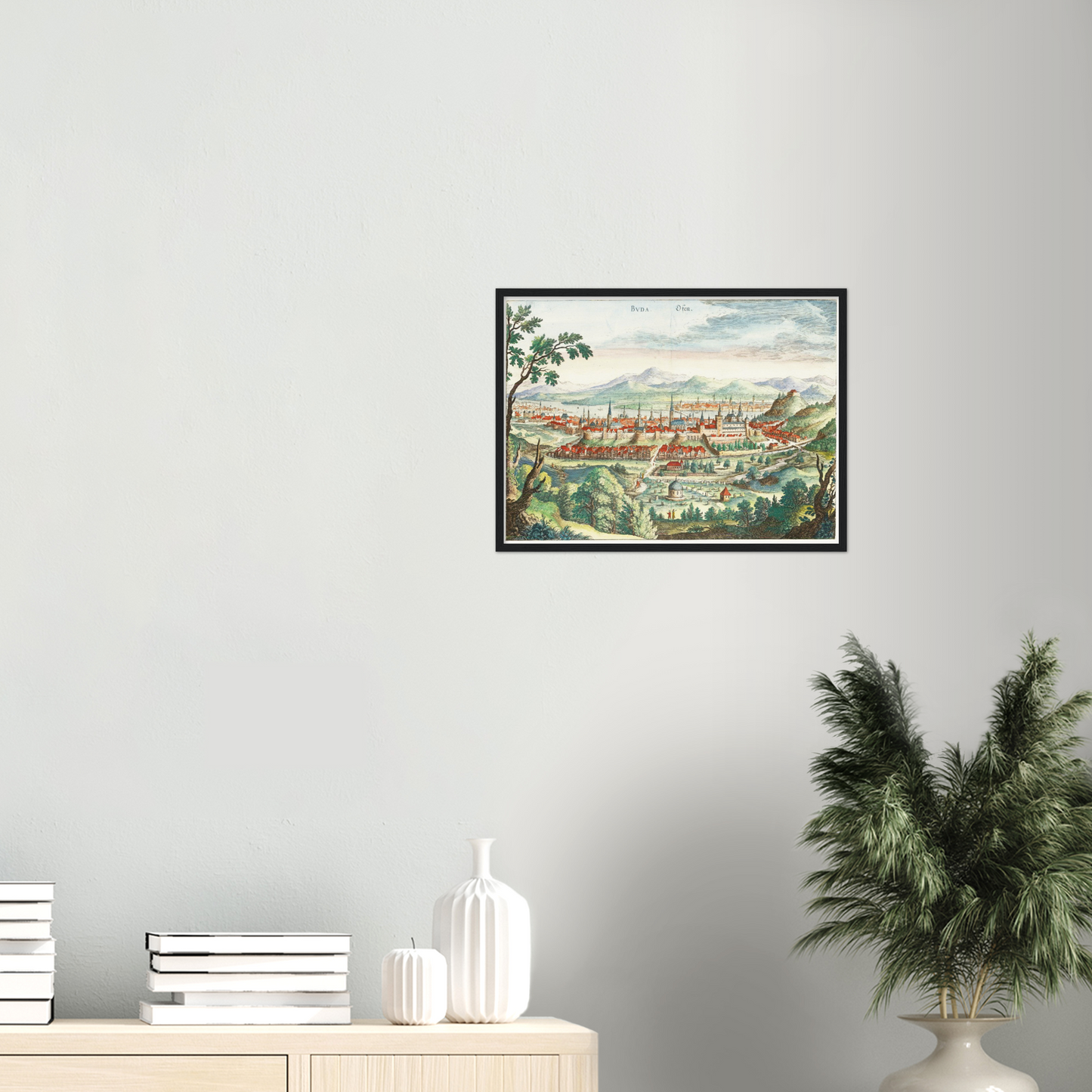 Historische Stadtansicht Budapest um 1636
