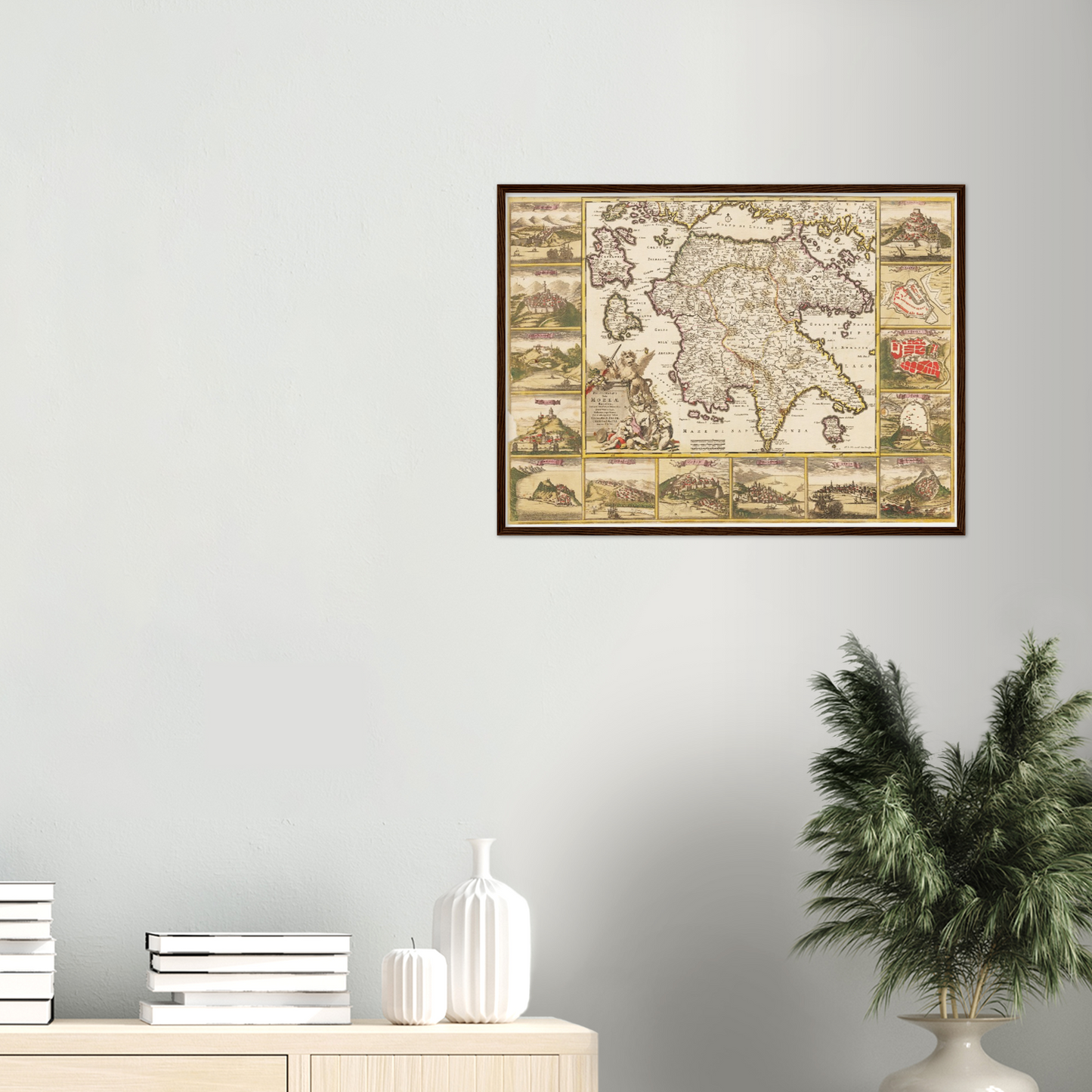 Historische Landkarte Peloponnes um 1698