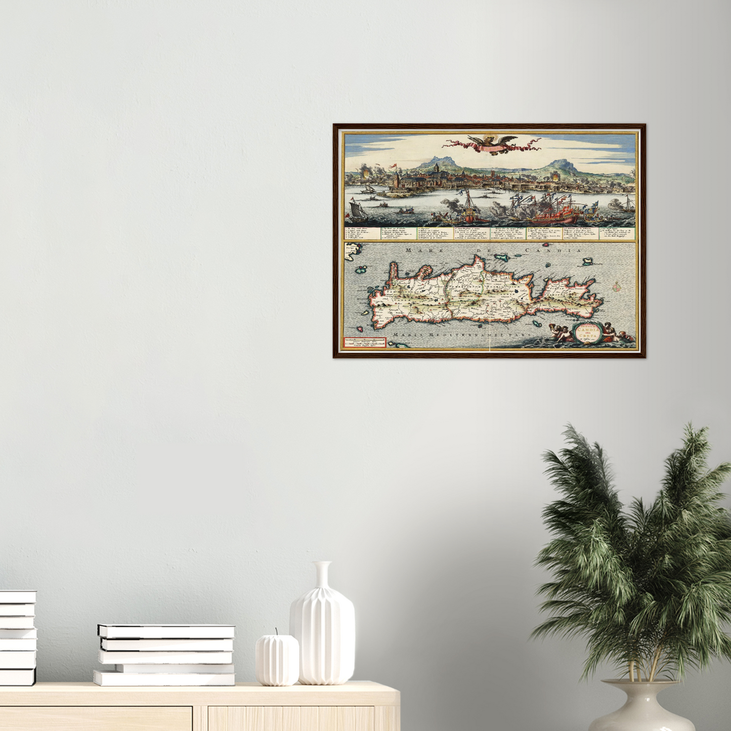 Historische Landkarte Kreta um 1668
