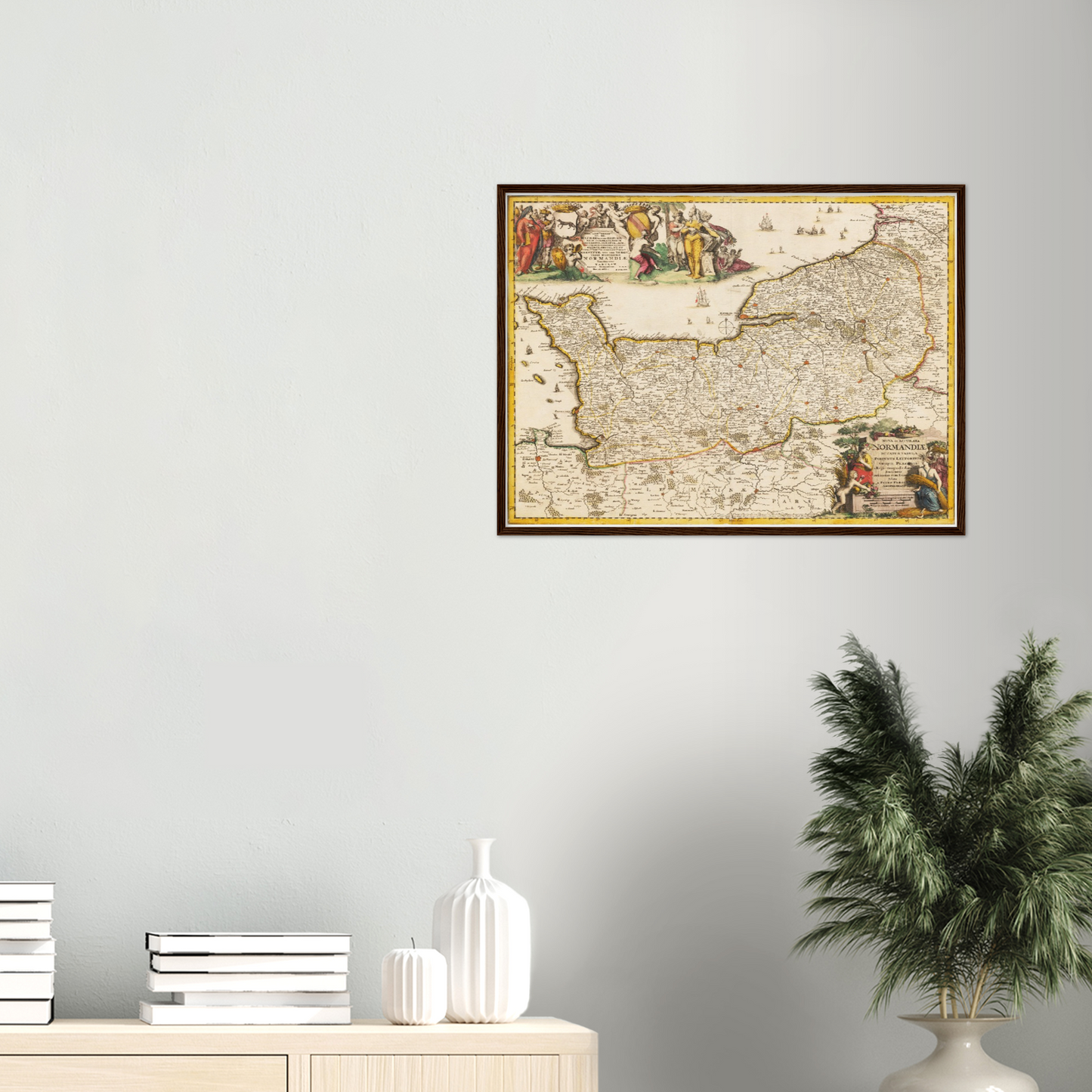Historische Landkarte Normandie um 1698