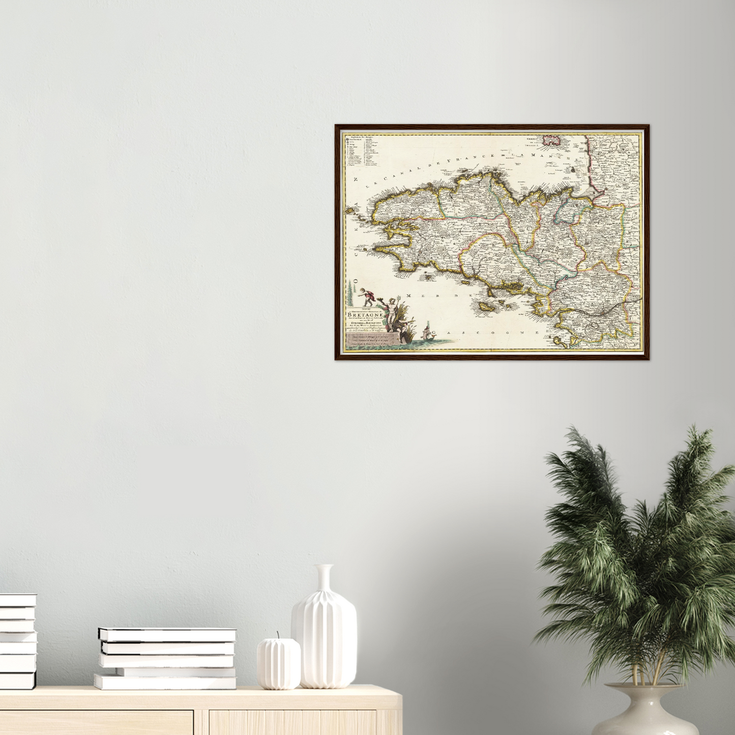 Historische Landkarte Bretagne um 1698