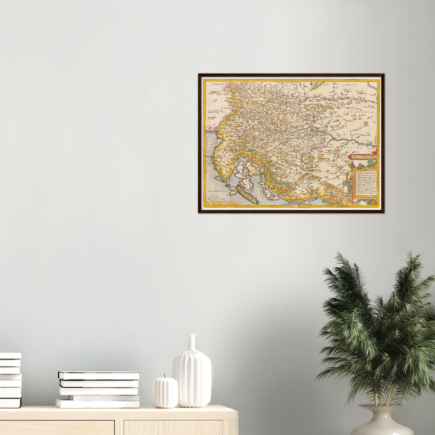Historische Landkarte Slowenien & Kroatien um 1609